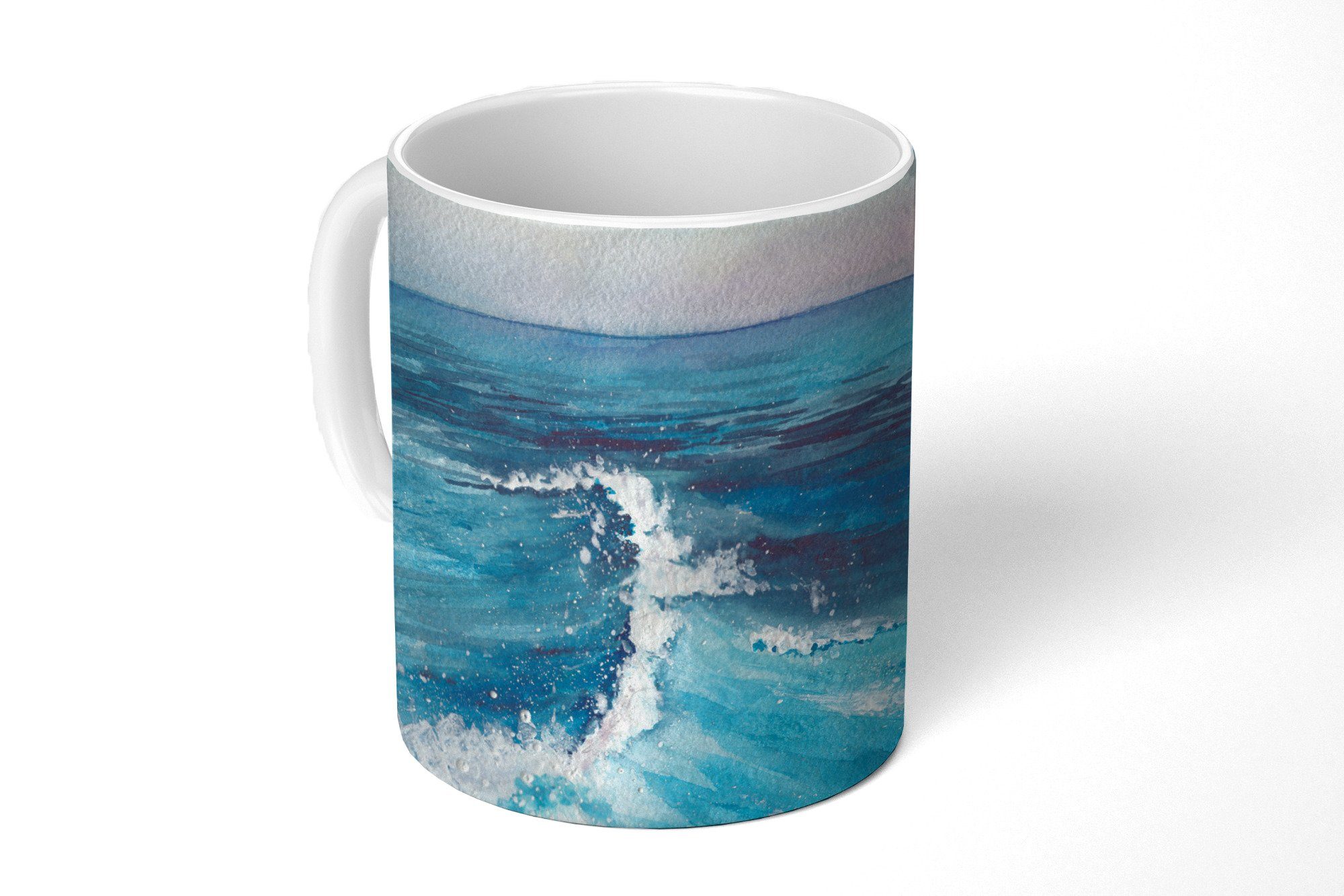 MuchoWow Tasse Meer - Golf - Aquarell, Keramik, Kaffeetassen, Teetasse, Becher, Teetasse, Geschenk