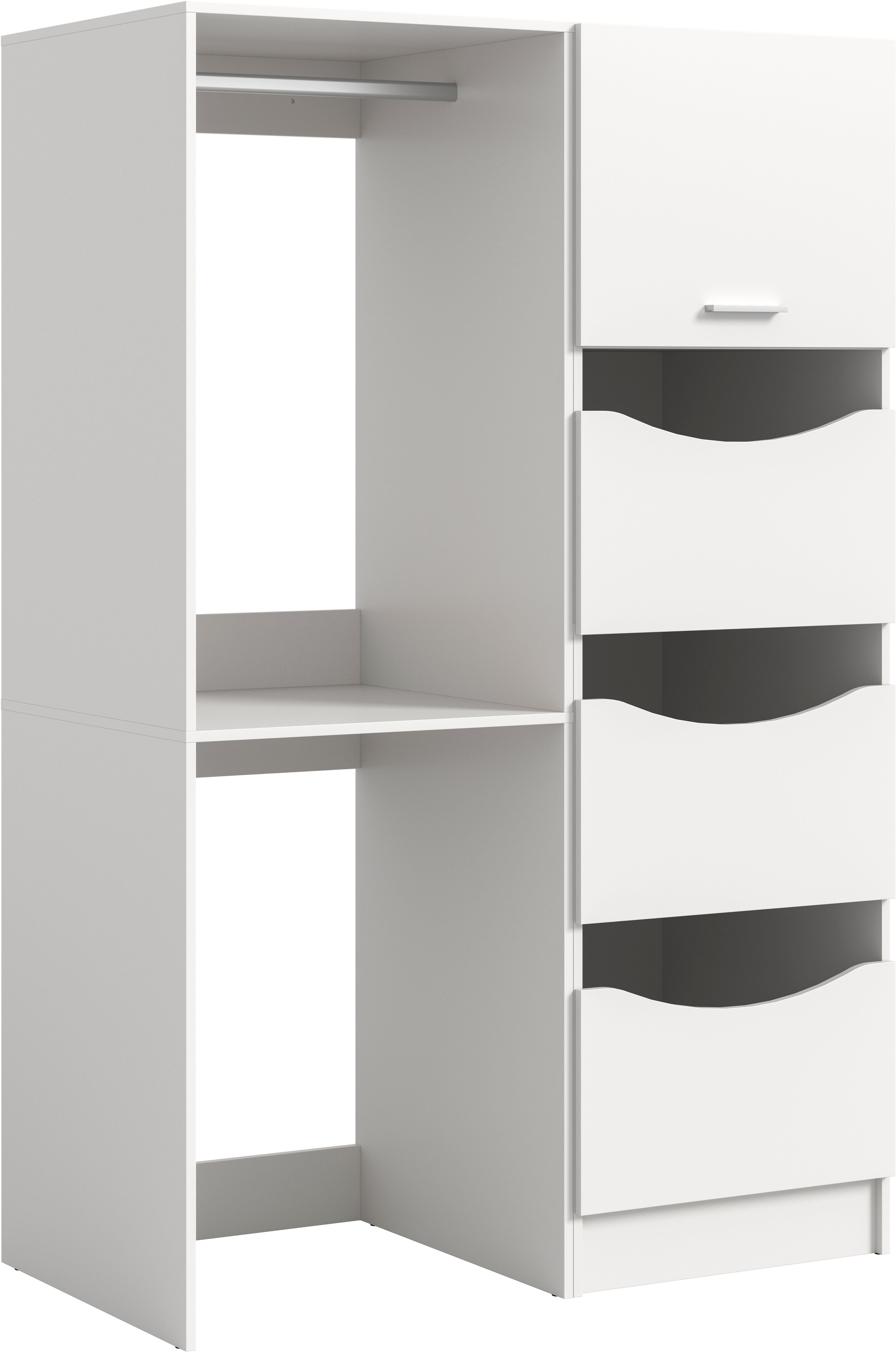 welltime Badmöbel-Set FALAS, 2-teilig, Hauswirtschaftsraum Set, Breite 126 cm, (Set, 2-St., bestehend aus: 1x Waschmaschinenumbauschrank & 1x Wäscheschrank), Kombination, Waschmaschinenumbau, Waschmaschinenschrank, Wäschekammer