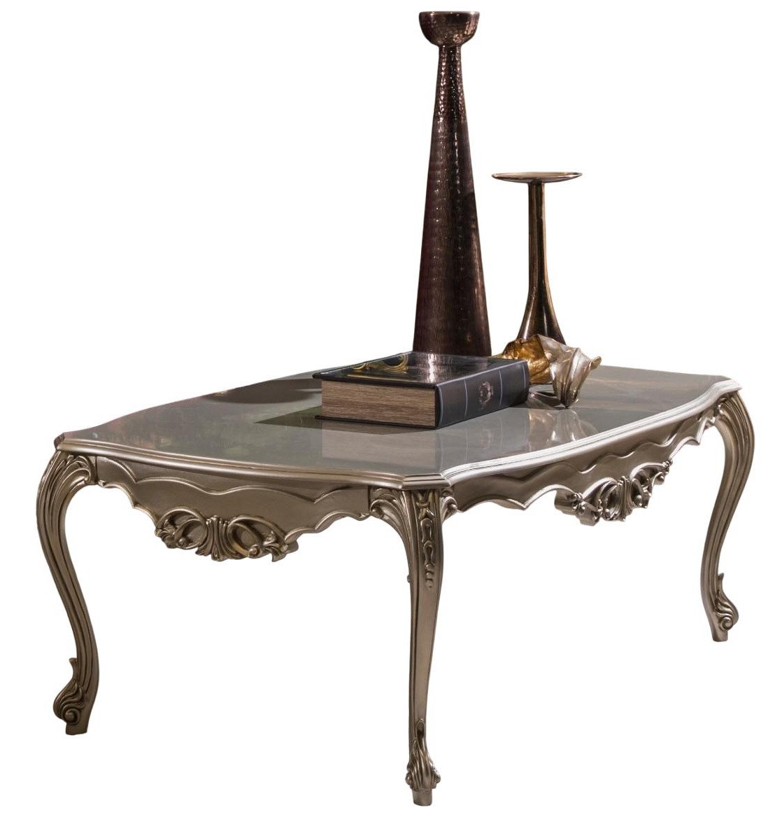 Xlmoebel Couchtisch Silberner Beistelltisch im modernen Design für stilvolle Akzente (Couchtisch), Hergestellt in Europa