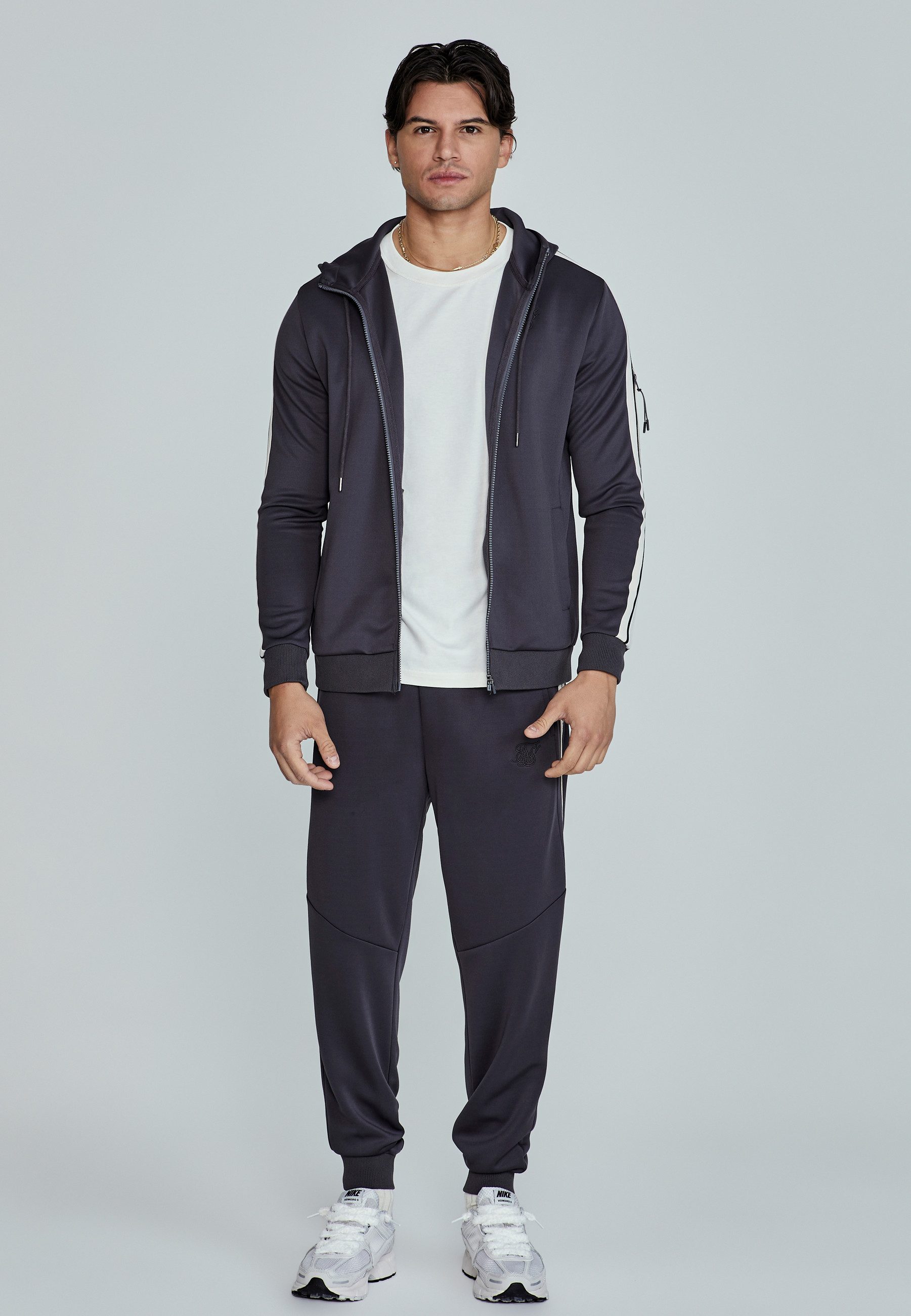 Siksilk Jogger Pants SikSilk Herren Graue Relaxed Fit Jogginghose