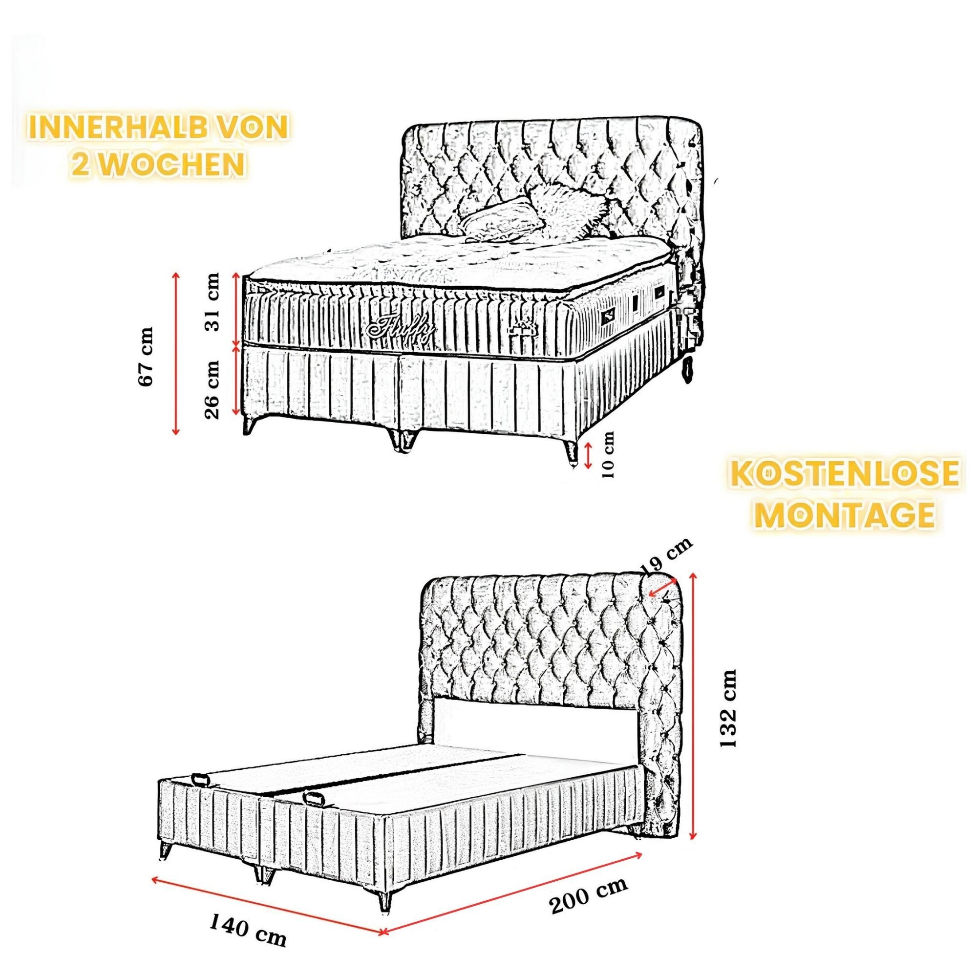 gowoll Boxspringbett Fluffy Bett Set mit günstig online kaufen