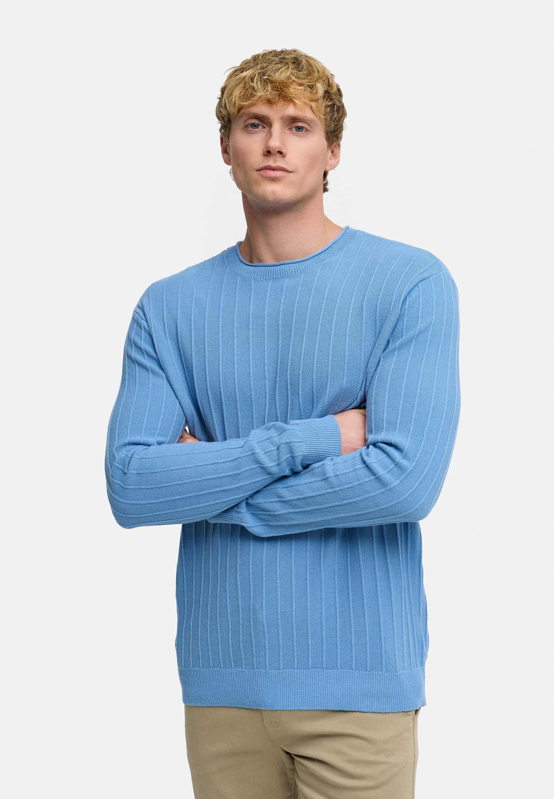 Kronstadt Strickpullover KSAlonzo mit Rundhalsausschnitt aus weichem Feinstrick