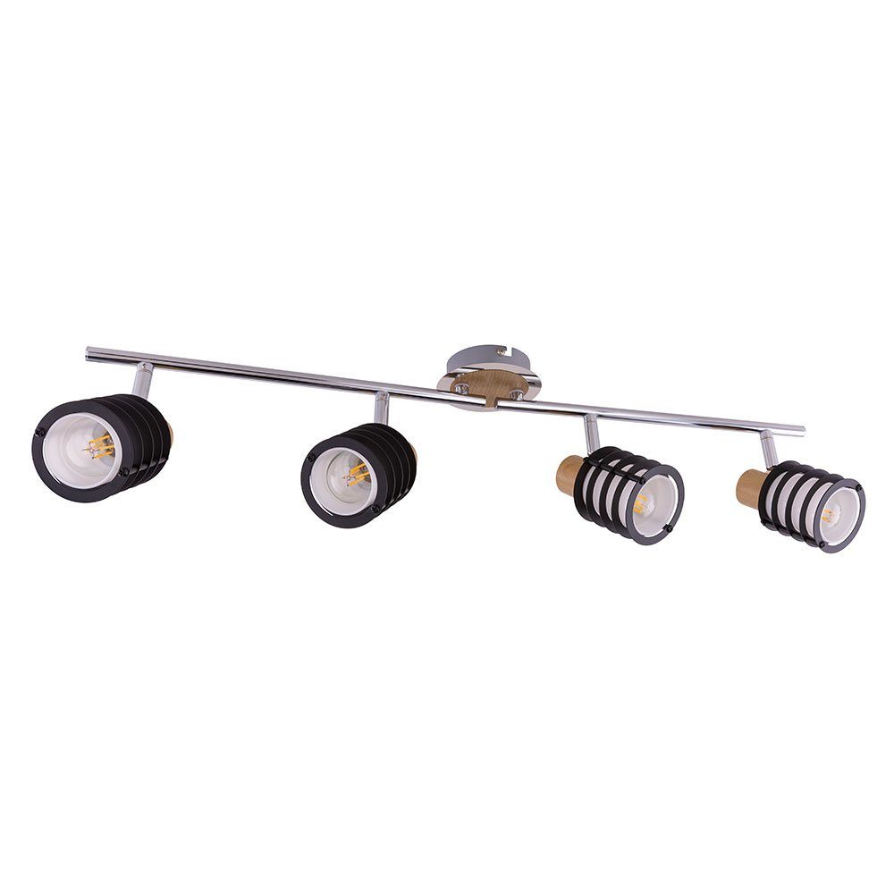 Globo LED Deckenleuchte, Strahler schwenkbar Leuchtmittel Deckenleuchte Glas Spotlampe Spotleiste inklusive, Holz nicht chrom