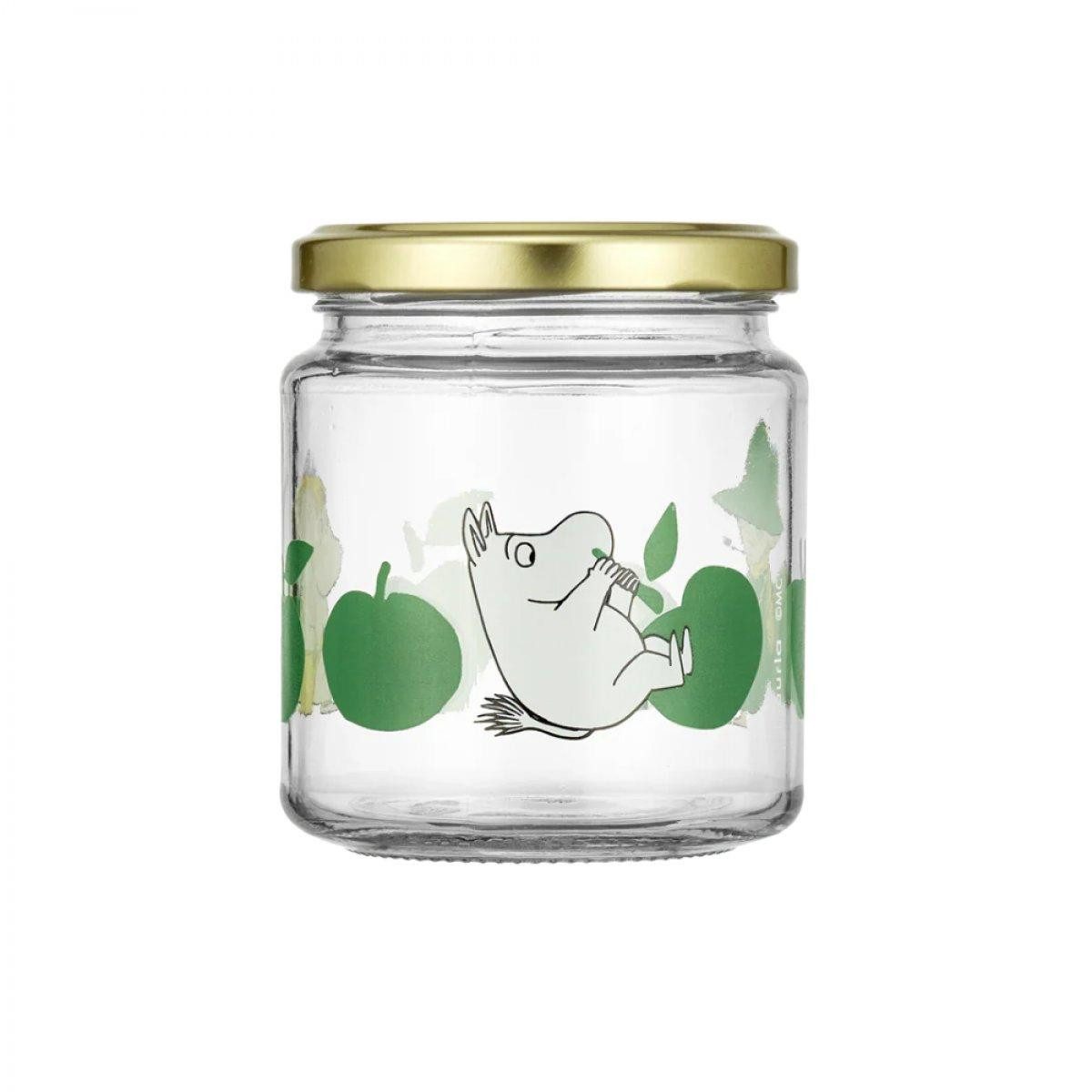 Muurla Vorratsdose Glas mit Schraubverschluss Moomin Joyful Apples (0,3L)