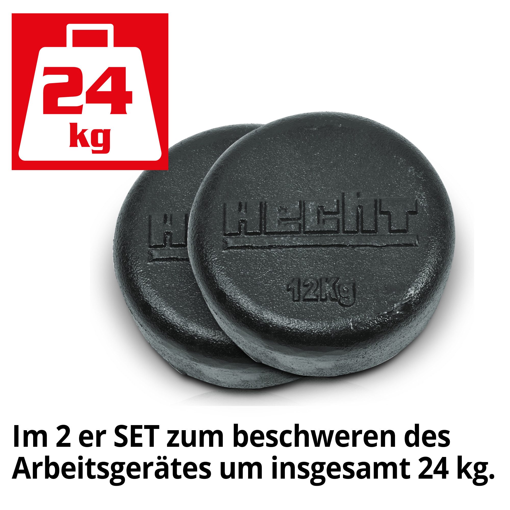 Hecht Beschwerungsgewicht 007101 Radgewichte 2er-Set 24 kg, HECHT 7100, (Set, 2-tlg., 2er-Set), Ballastgewicht für mehr Traktion