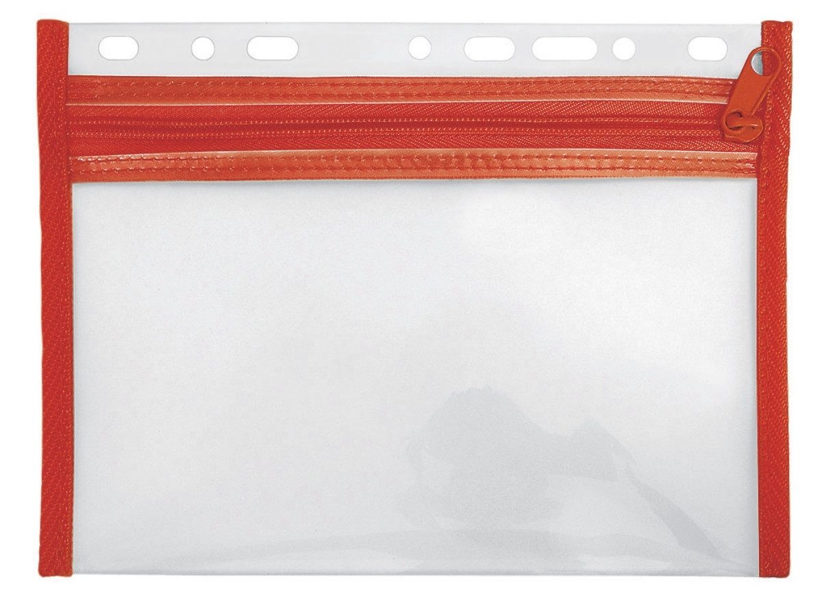 VELOFLEX Prospekthülle Reißverschlusstasche Velobag XXS A5 rot