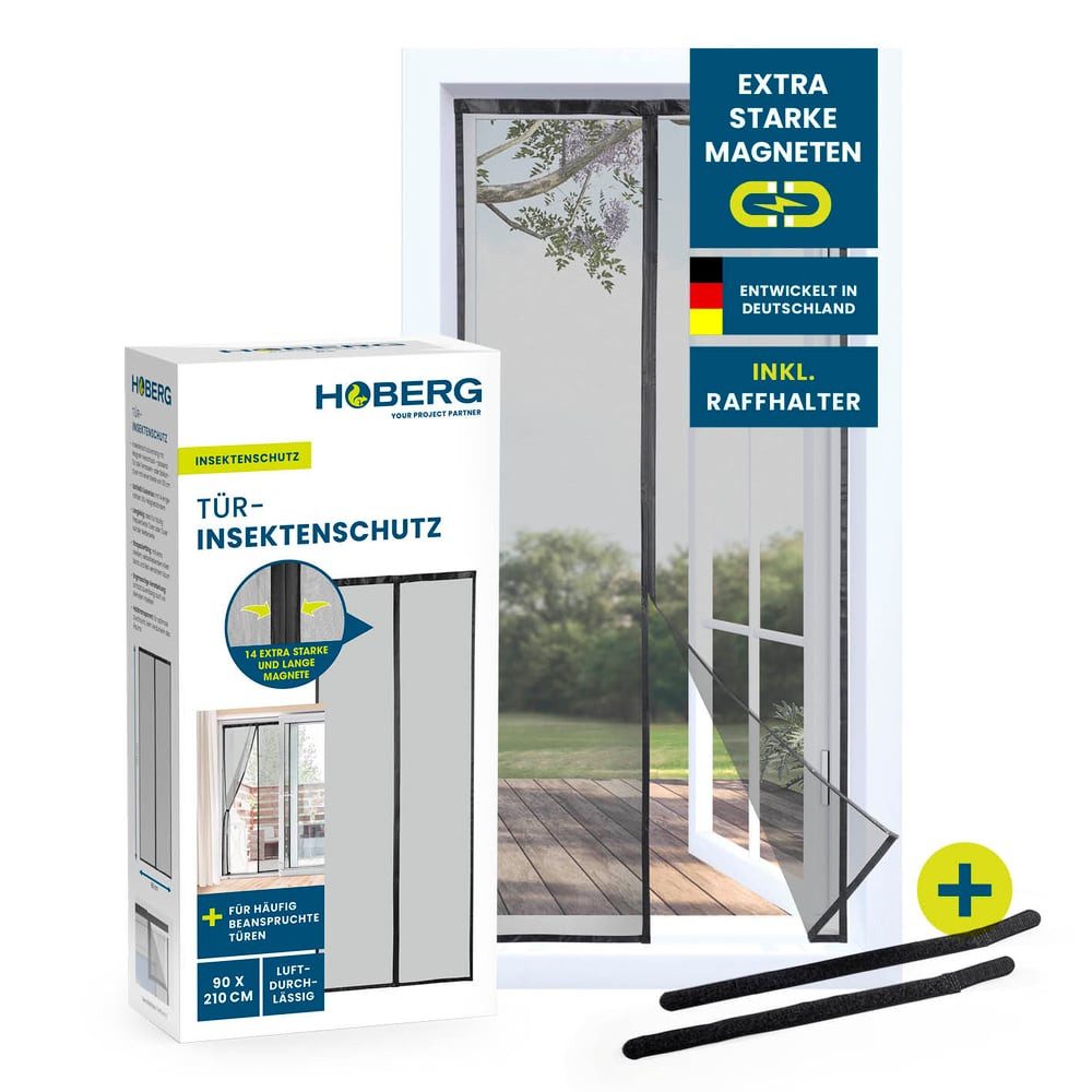 Hoberg Insektenschutz-Vorhang Hoberg Your Project Partner Tür-Insektenschutz 90 x 210 cm, (1-St), Schutz vor Fliegen, Moskitos und anderen Insekten
