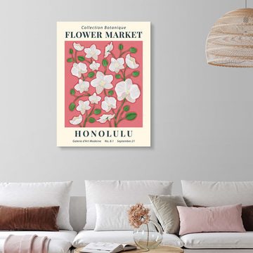 Posterlounge Forex-Bild TAlex, Flower Market Honolulu, Wohnzimmer Modern Illustration