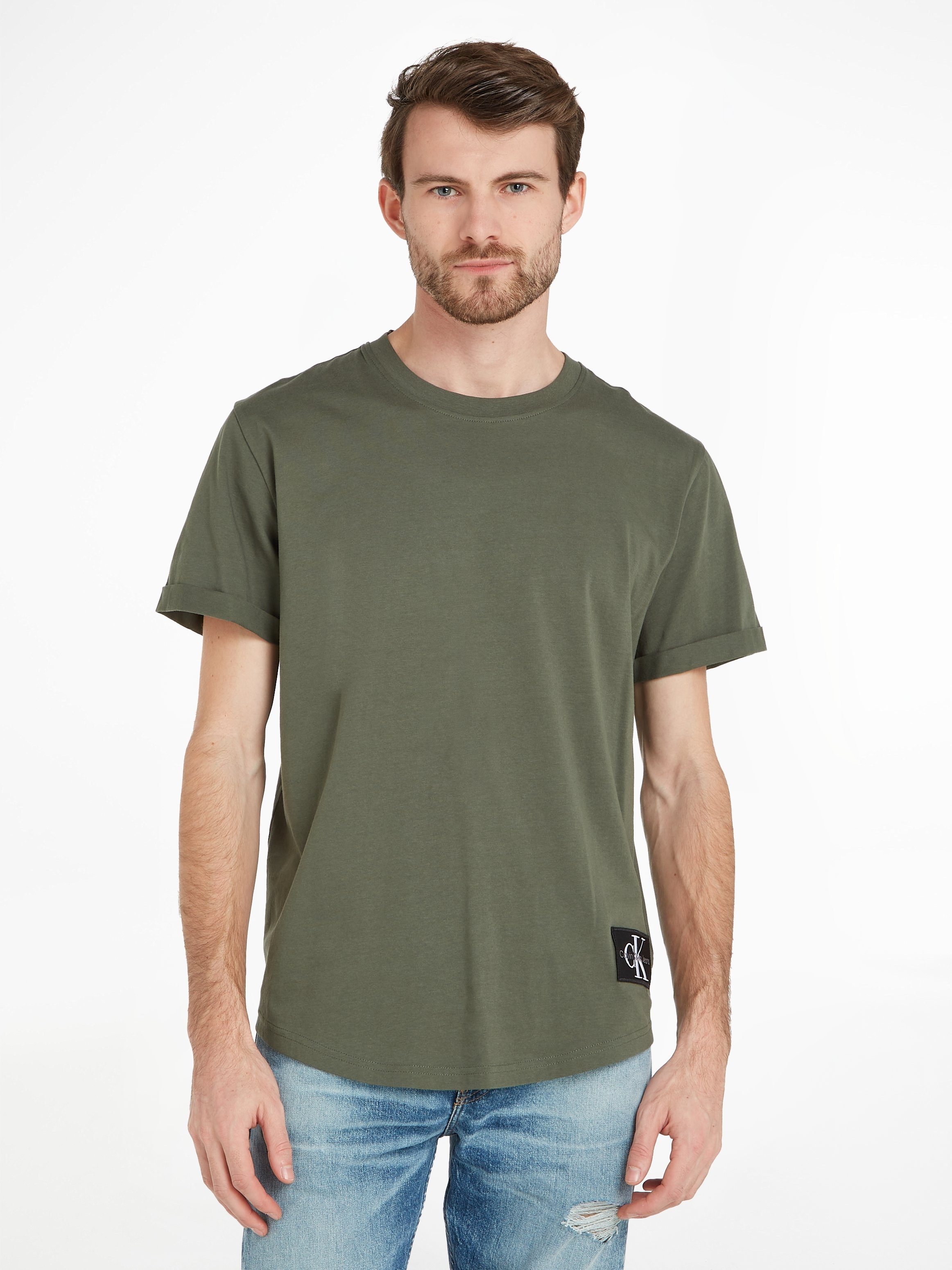 Calvin Klein Jeans T-Shirt BADGE TURN UP SLEEVE mit Logopatch Thyme
