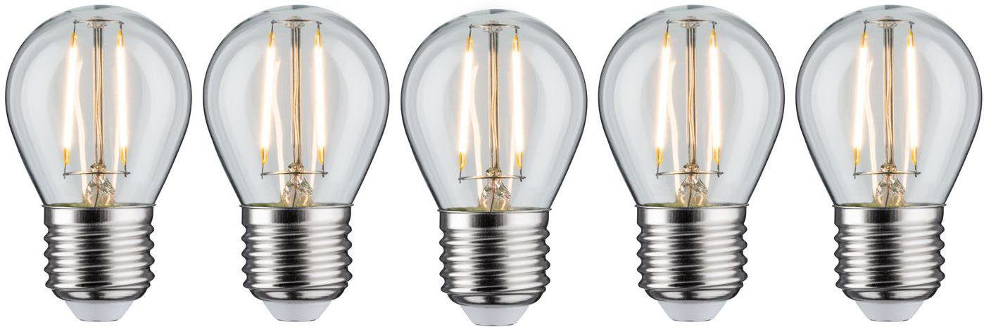 Paulmann LED-Filament Tropfen, E27, 5 St., Warmweiß, 5er Pack2,6W, E27 klar 2700K