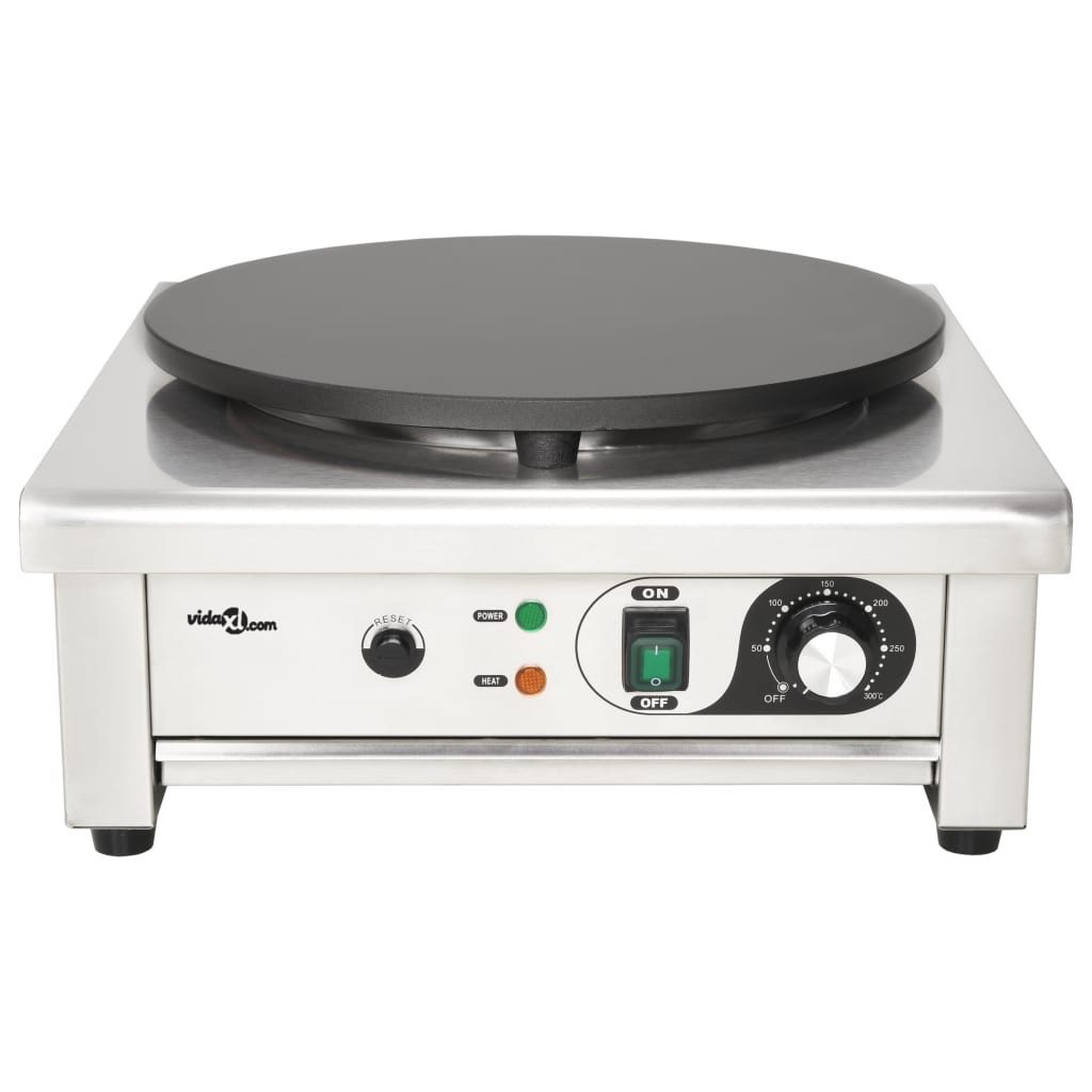 vidaXL Doppel-Induktionskochplatte Elektrischer Crepe-Maker mit ausziehbarem Tablett 40 cm 3000 W