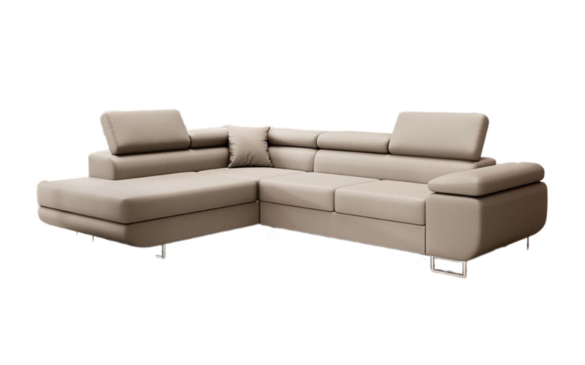 Luxusbetten24 Schlafsofa Designer Sofa Aston Kunstleder, mit Stauraum und Schlaffunktion