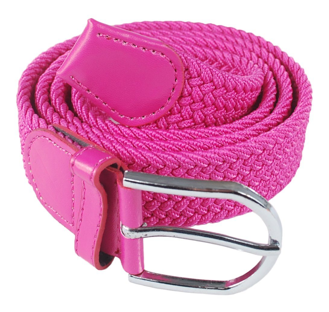 elastisch Elastischer Pink Kongs bis Gürtel 120 105cm unisex dehnbar Flechtgürtel Metallschnalle cm