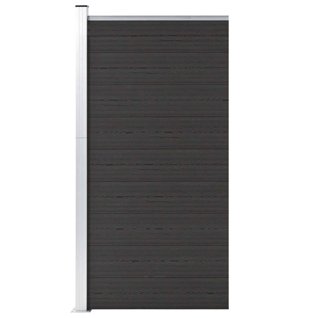 vidaXL Gartenzaun Zaunelement WPC 95x186 cm Schwarz, (1-St)