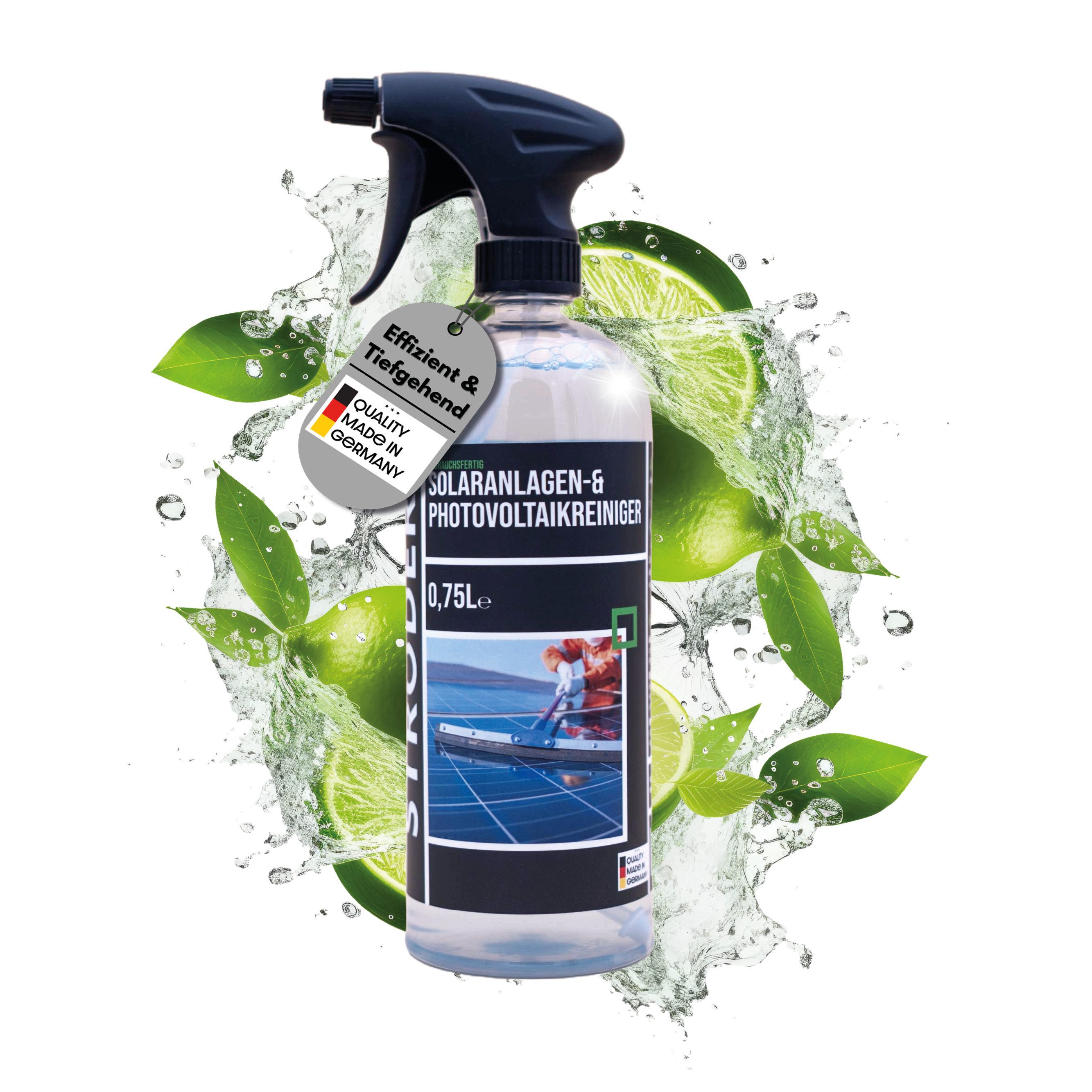 STRÖDER Photovoltaik Reiniger I Solaranlagen Reiniger, Solarpanel Reiniger Flüssigreiniger (1x 750ml Sprühflasche, [- 1x 750ml Sprühflasche inkl. Sprühkopf für 10m² Hohe Wirksamkeit, Materialfreundlichkeit, Effektiv)