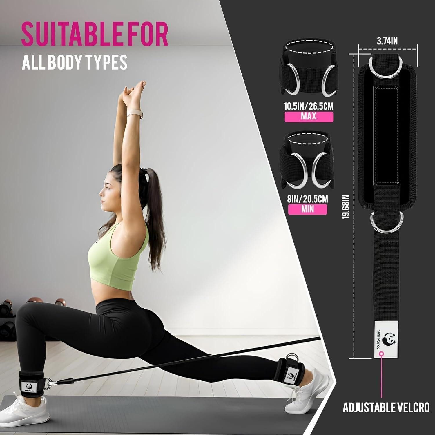 LuxusKollektion Fußbandage Fußschlaufen Kabelzug Fußmanschetten Ankle Straps Neopren Pair Braun