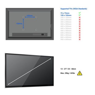 deleyCON deleyCON TV Wandhalterung 13"-27" Zoll (33-69cm) Neigbar & Schwenkbar TV-Wandhalterung