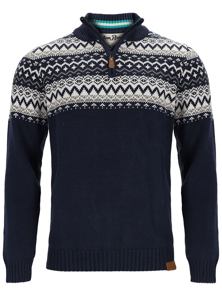 tomBrook Troyer Herren Strickpullover mit Norweger-Muster - Pullover mit Tr günstig online kaufen