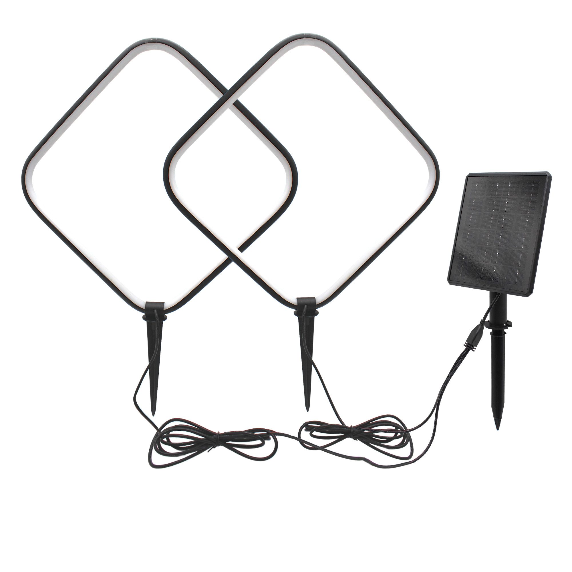 Arnusa LED Solarleuchte Solar Gartenstecker modern Aluminium Wegeleuchte Erdspieß warmweiß, LED fest integriert, warmweiß, Gartenbeleuchtung für Beete, Balkon und Blumenkübel