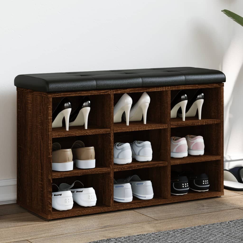vidaXL Schuhschrank Schuhbank Braun Eichen-Optik 82x32x50 cm Holzwerkstoff günstig online kaufen