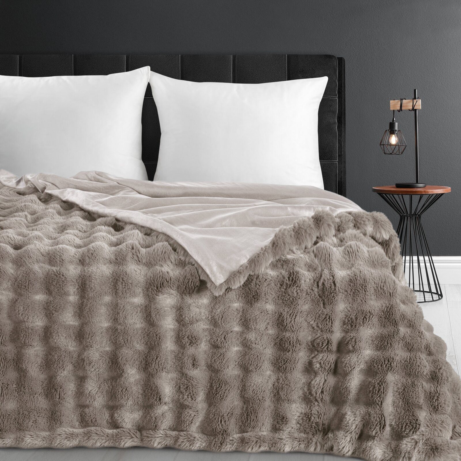 Eurofirany Bettüberwurf Weiche Tagesdecke mit Fellstruktur, 3D-Muster, 200x günstig online kaufen