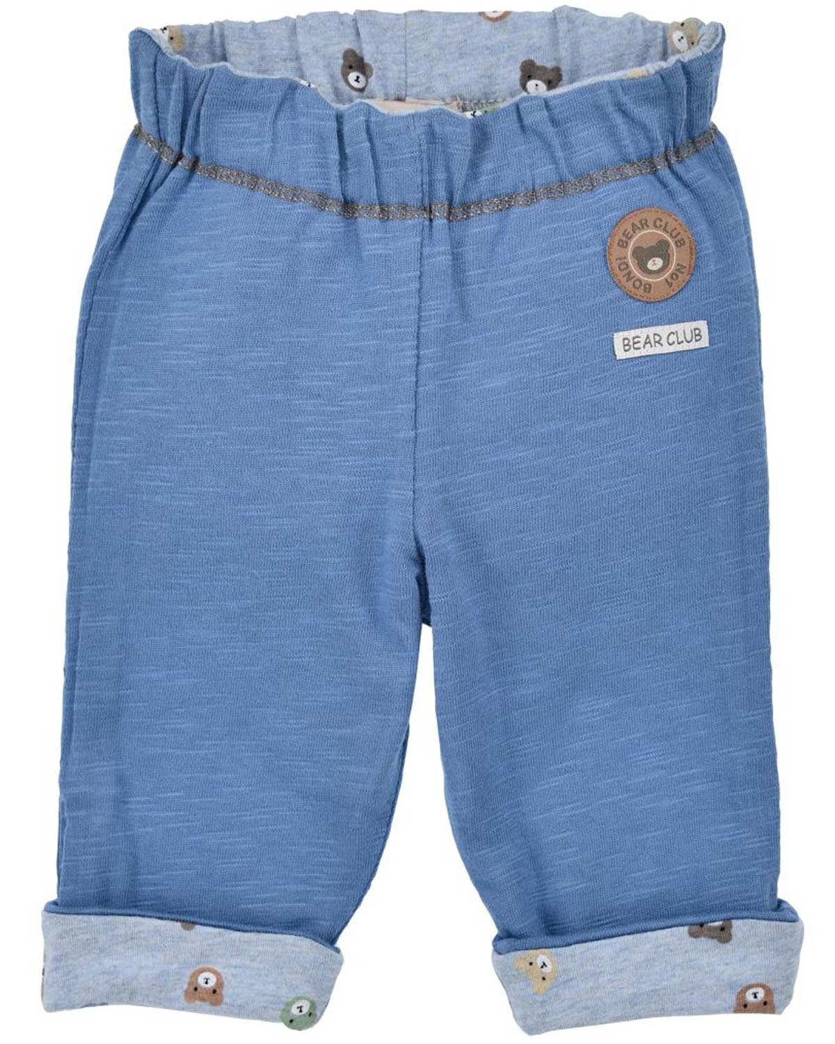 BONDI Trachtenlederhose Baby Jungen Wendehose 'Bear Club' 94034, Blau