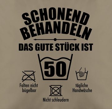 Shirtracer Dekokissen Schonend behandeln das gute Stück ist fünfzig, 50. Geburtstag Kissen