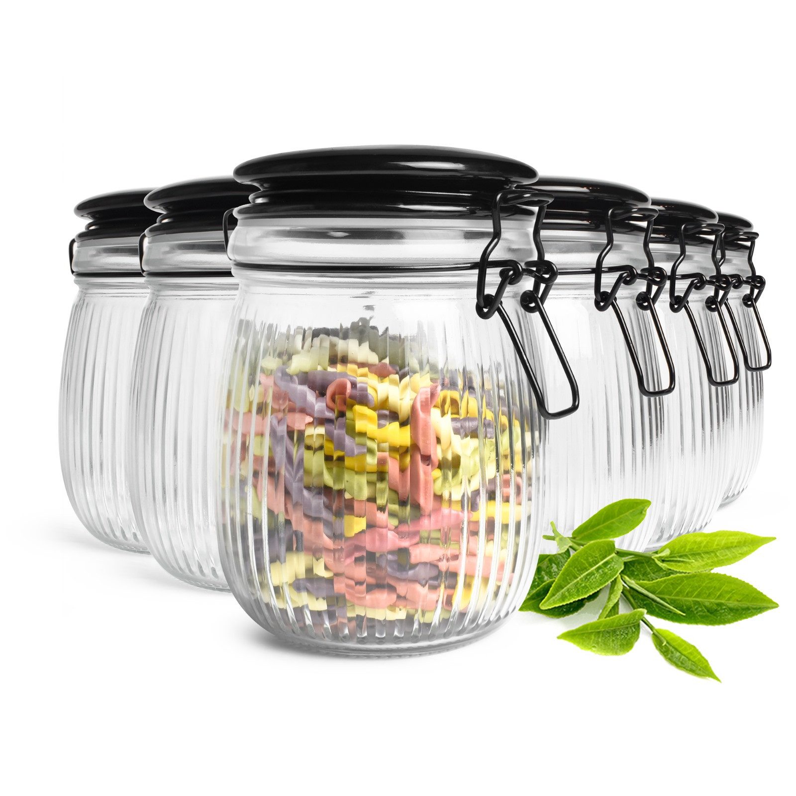 Sendez Einmachglas 6 Einmachgläser 720ml mit Keramikdeckel Vorratsgläser Vorratsgefäß, Glas, (6-tlg)