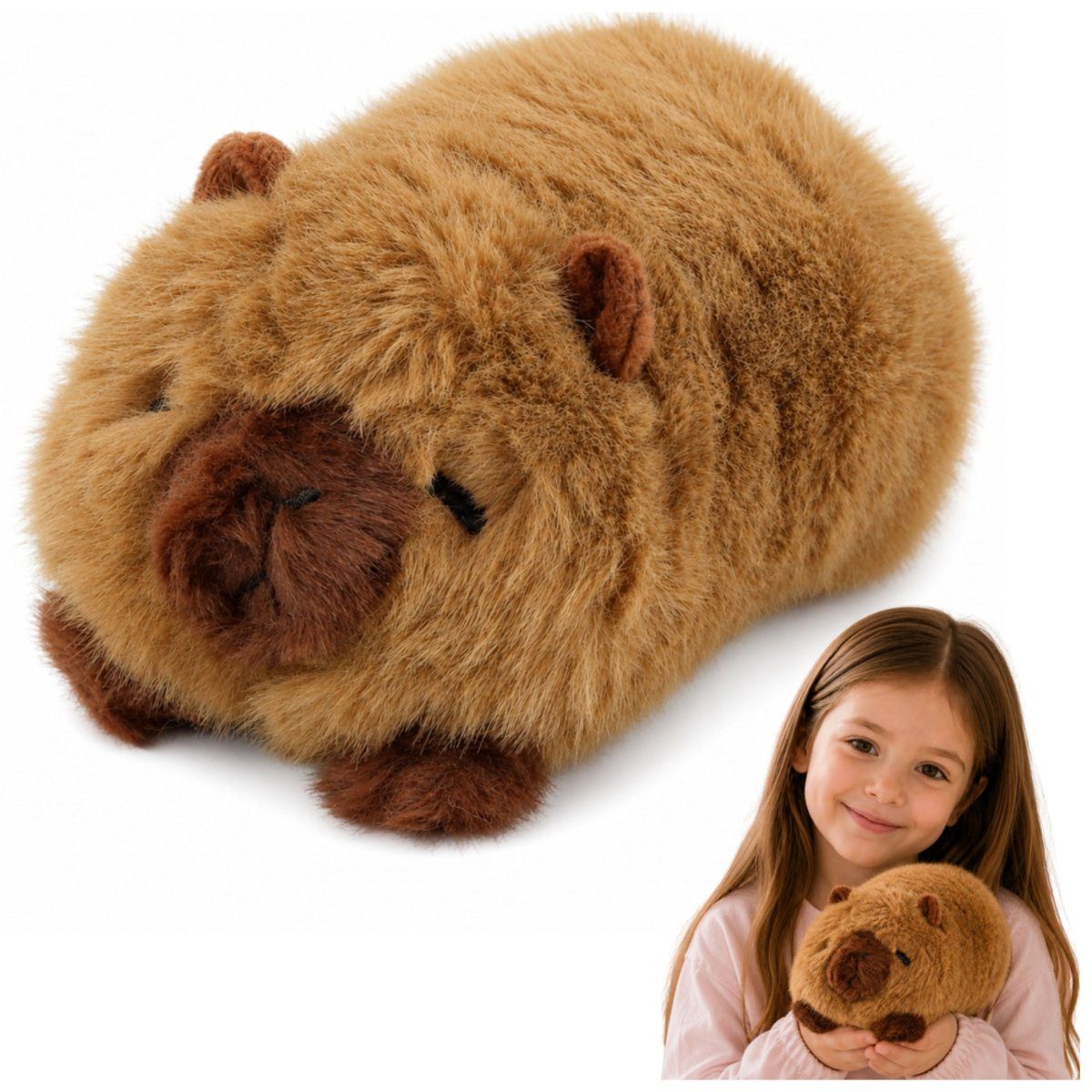 Wisam Plüschfigur Plüsch-Capybara, Maskottchen, Kuscheltier, braun, 16 cm (1-St)