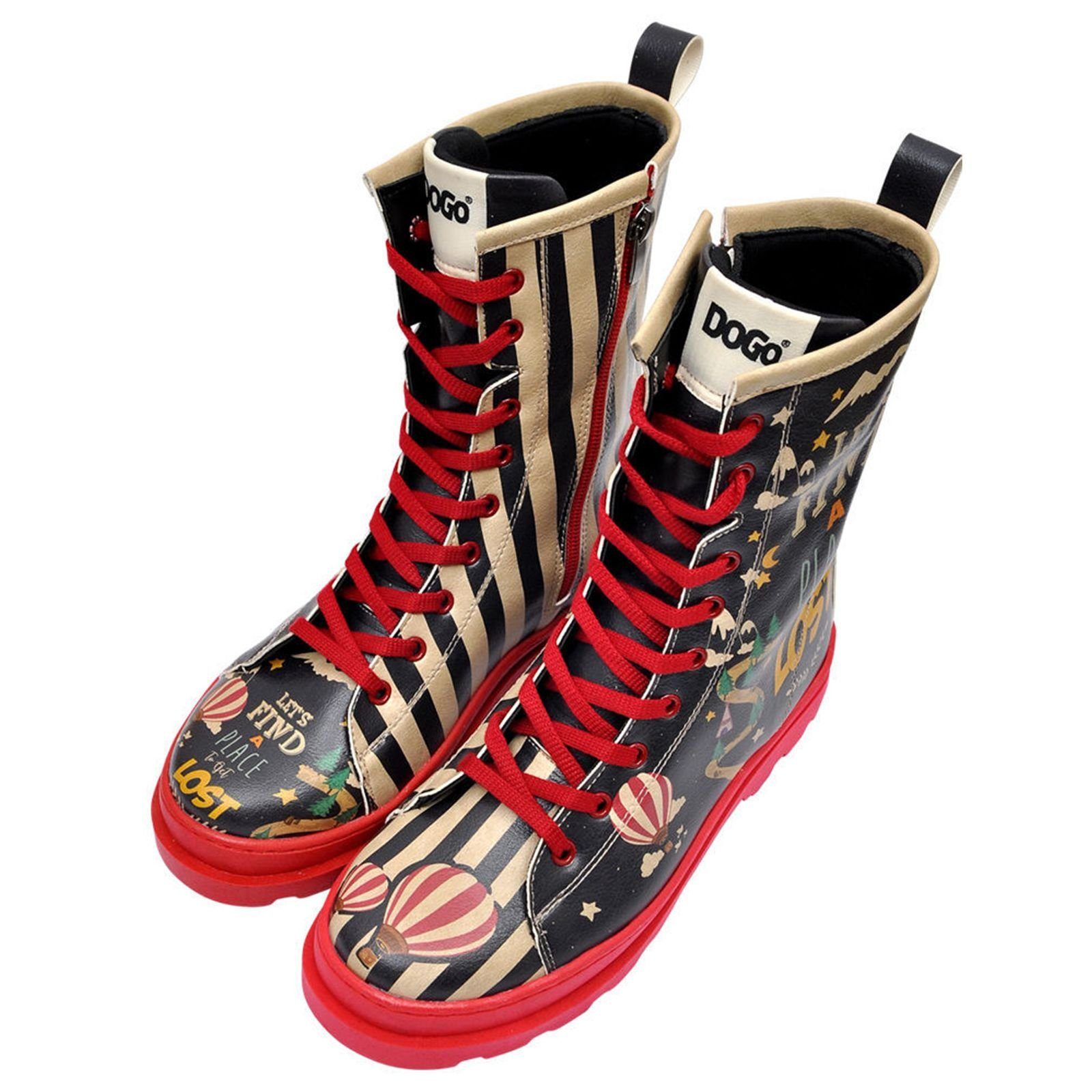 DOGO Damen Gisele Let's Find a Place to Get Lost Vegan Damen Stiefel Stiefelette Vegan