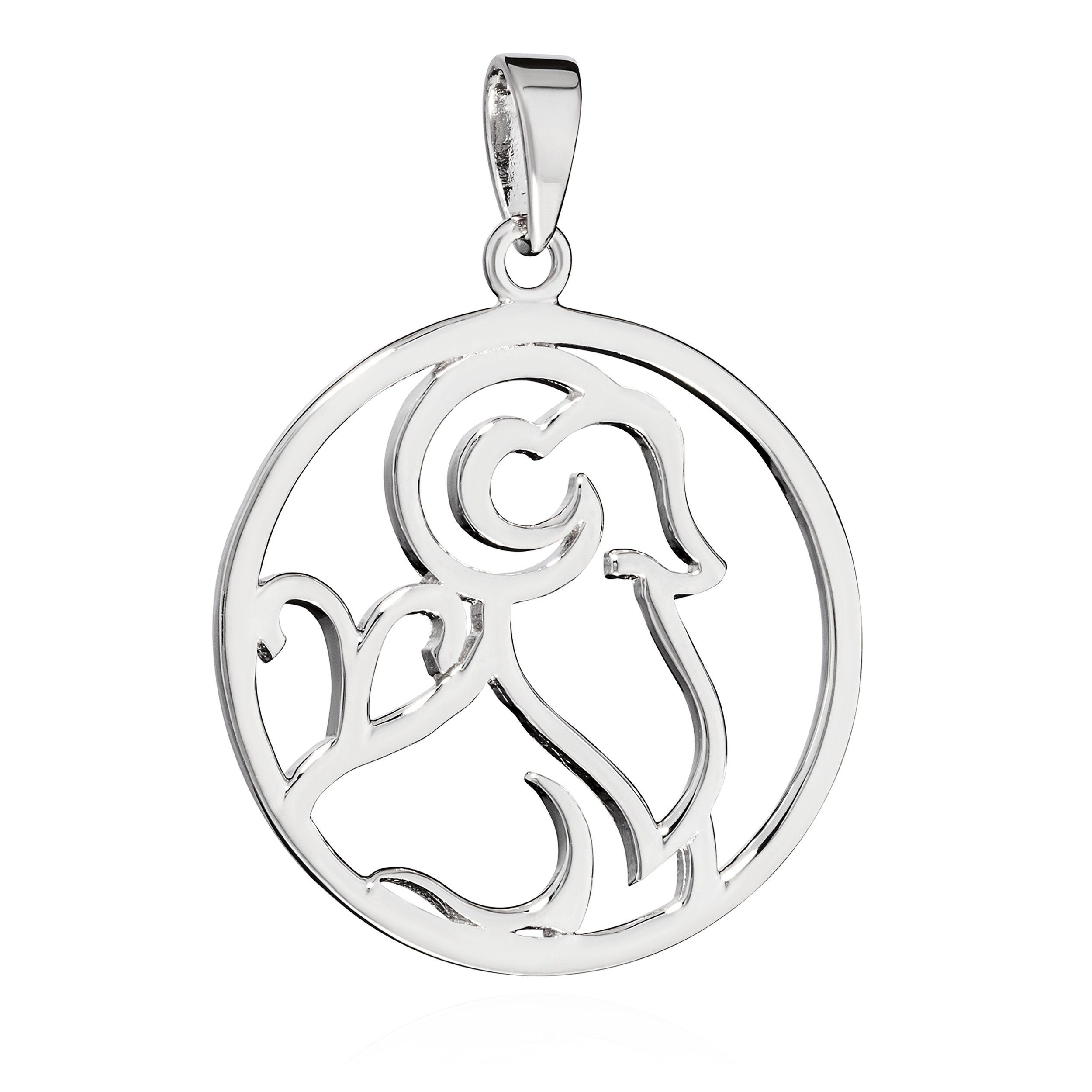 Kettenanhänger 21mm Kettenanhänger Sternzeichen Widder 925 Silber Anhänger Zodiac Hor