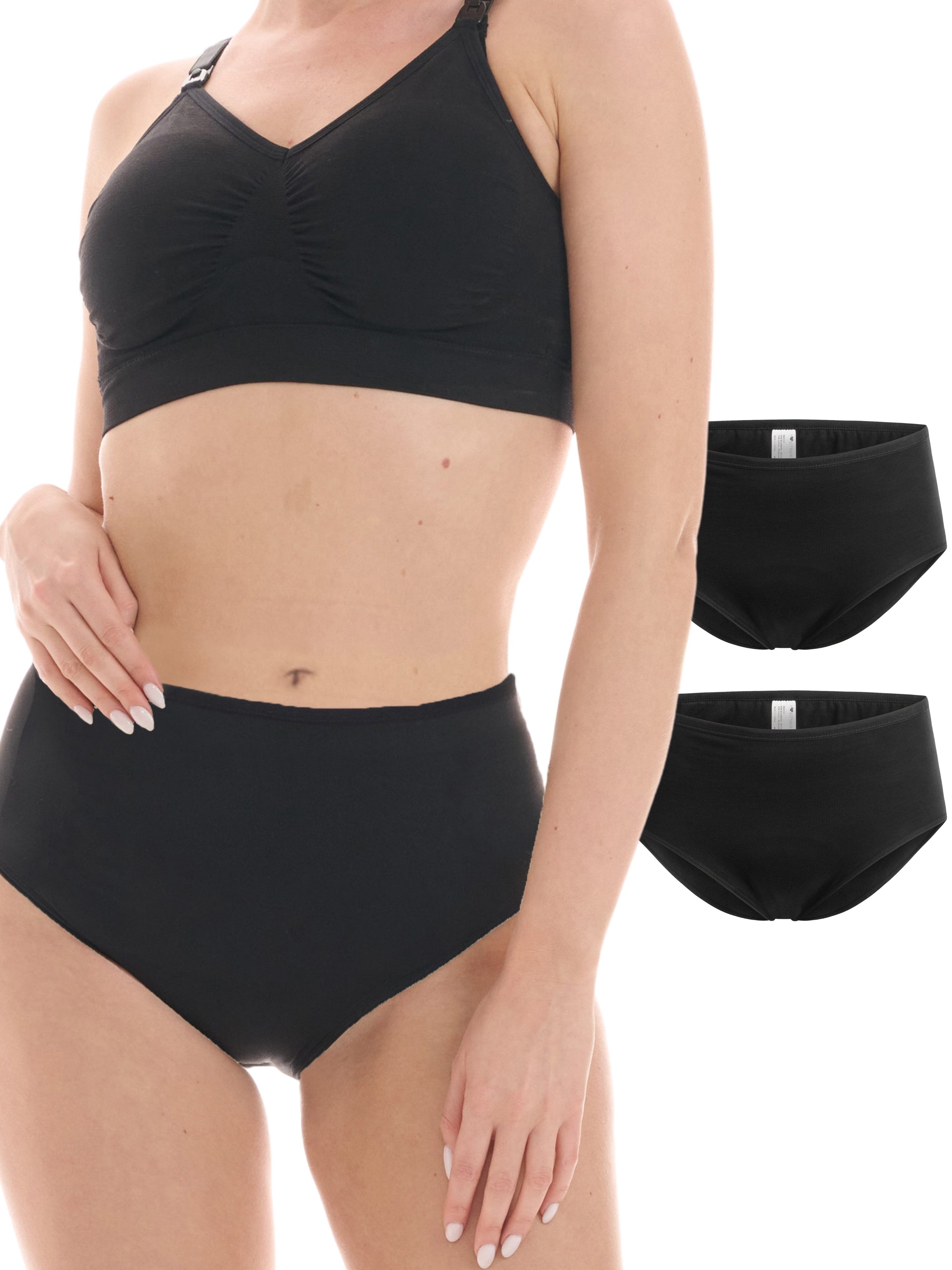 Herzmutter Funktionsunterhose Wochenbettslip HERZMUTTER (5920) Schwarz L (Set, 2 Stück) Saugfähig