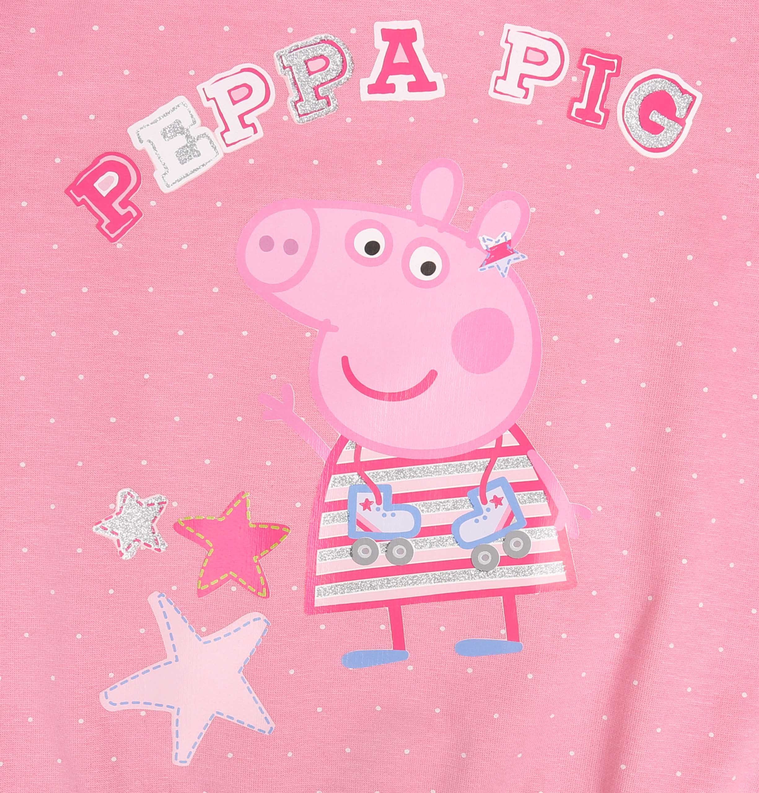 Peppa Pig Sweatshirt Pinker getupfter Pullover mit Motiv von Peppa Wutz 3-4 Jahre