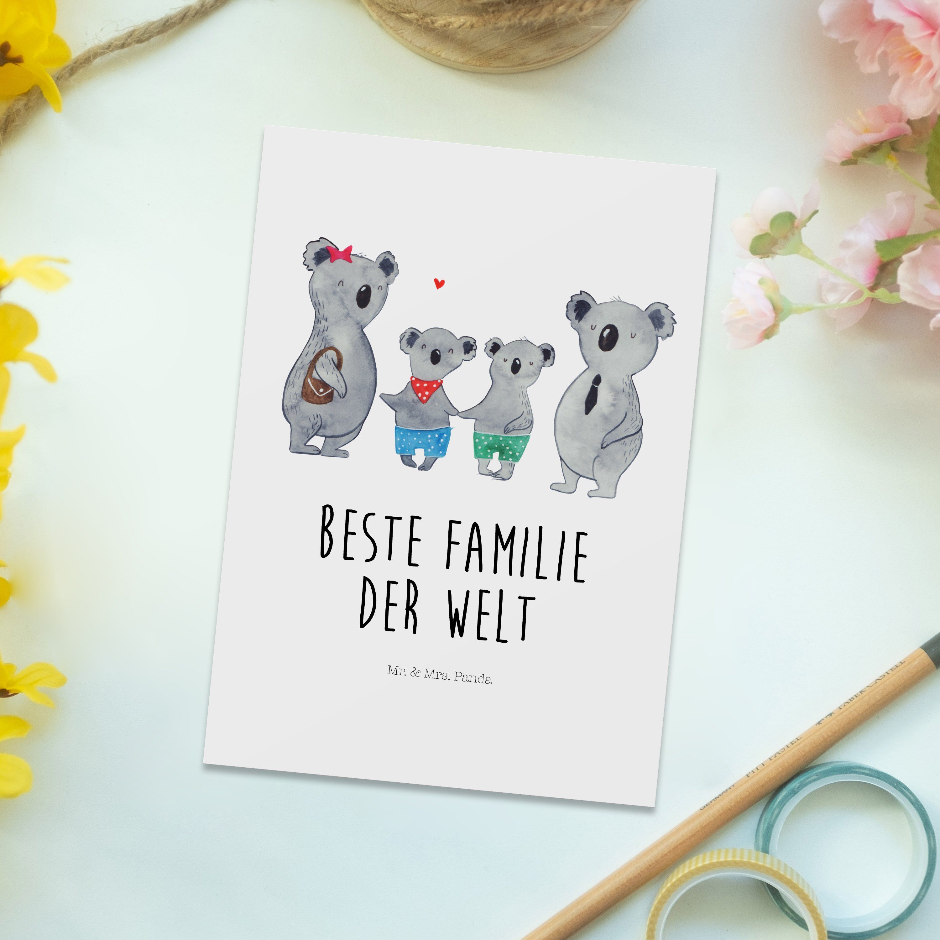 Mr. & Mrs. Panda Postkarte Geschenkkarte, Weiß zwei Einladung Familie Koala Karte, Geschenk, - 