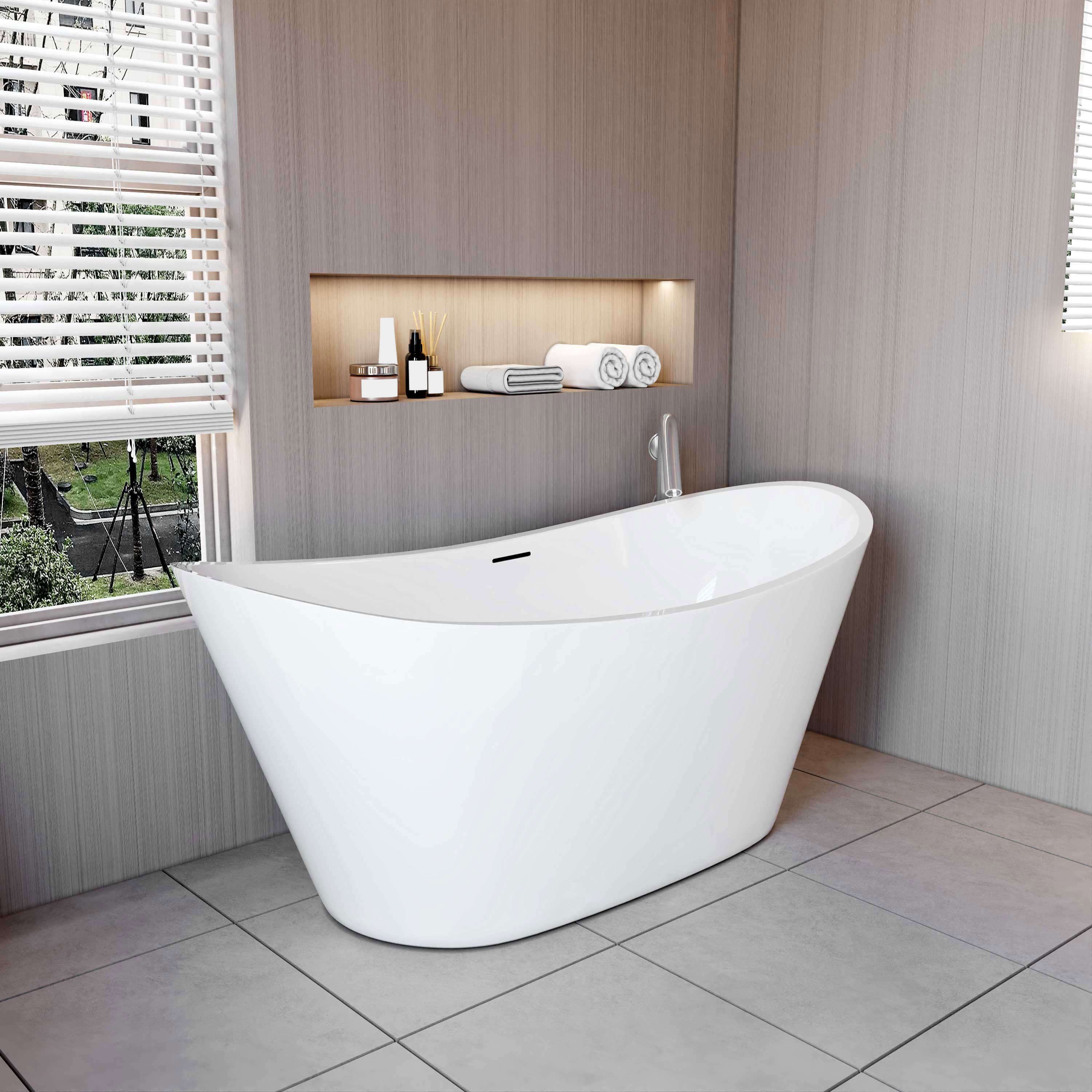 AICA Badewanne freistehende Badewanne Schiffsbadewanne Acrylbadewanne H: 58cm
