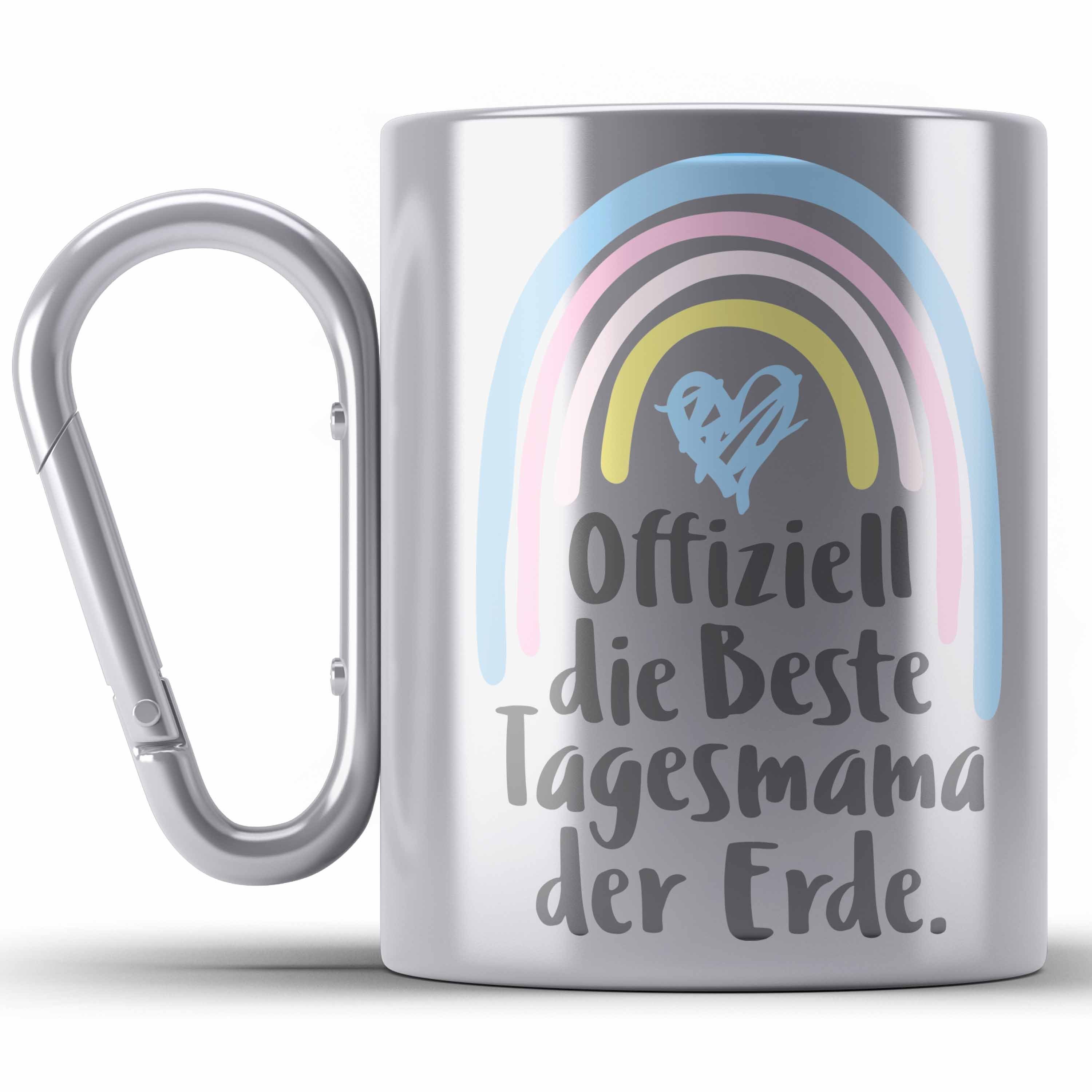 Thermotasse Beste Tagesmama der Erde Geschenk Edelstahl Tasse Tagesmutter Aufpasse