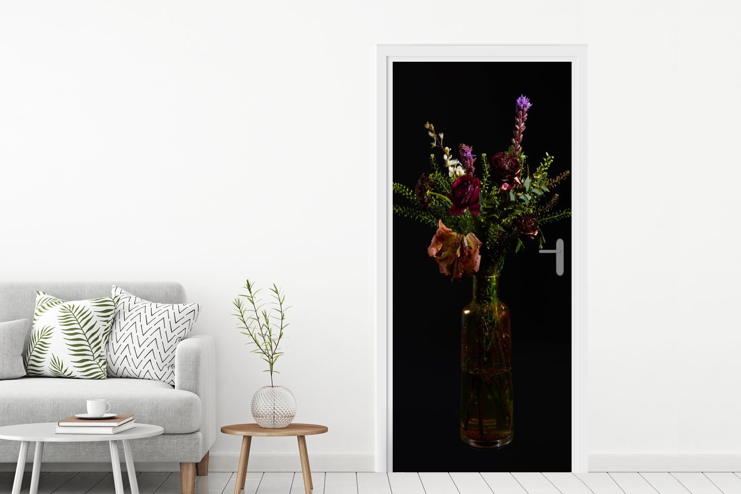 Blumen Stilleben, bedruckt, Türtapete MuchoWow - Farben - cm St), 75x205 Fototapete für Tür, Türaufkleber, (1 Matt,