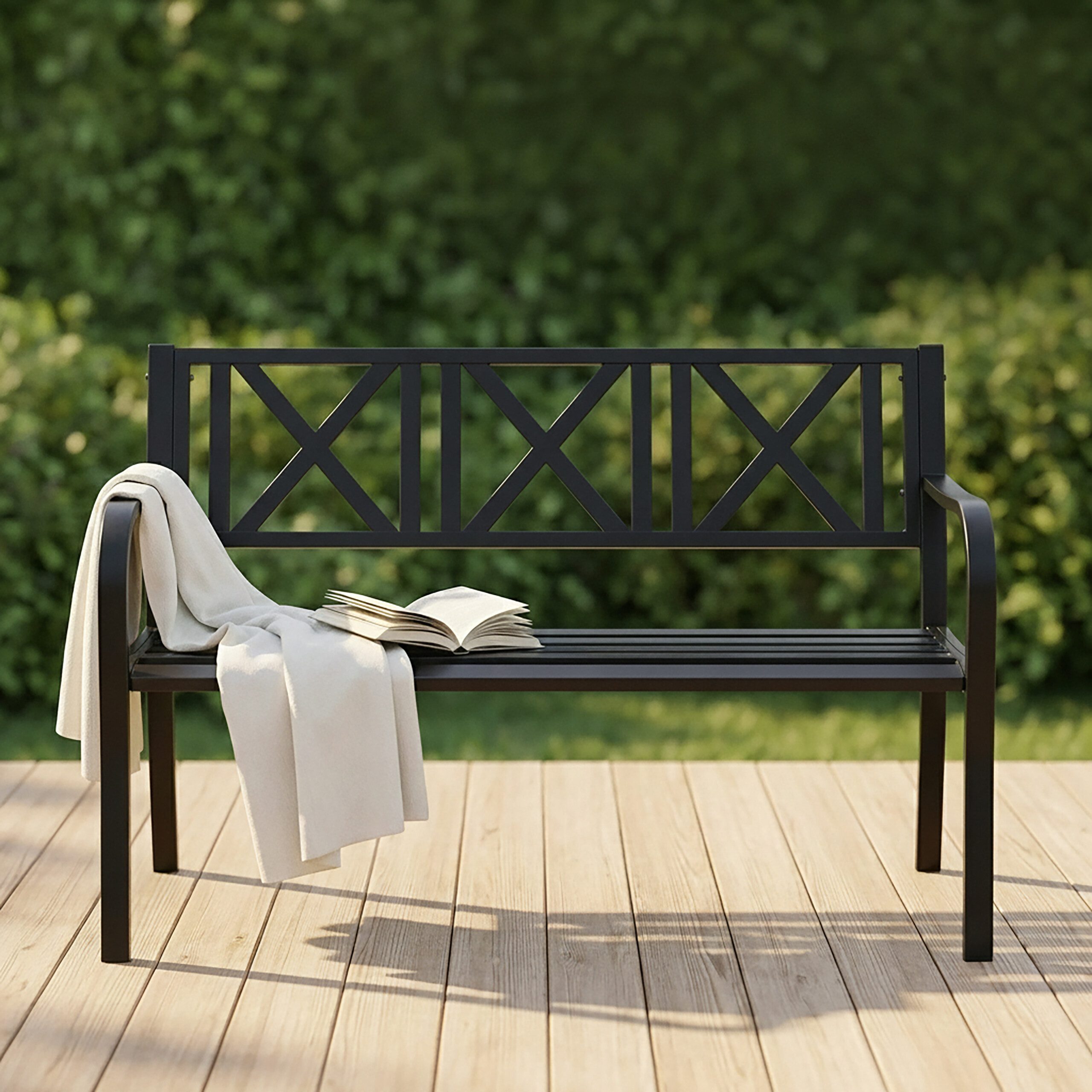 relaxdays Gartenbank aus Metall