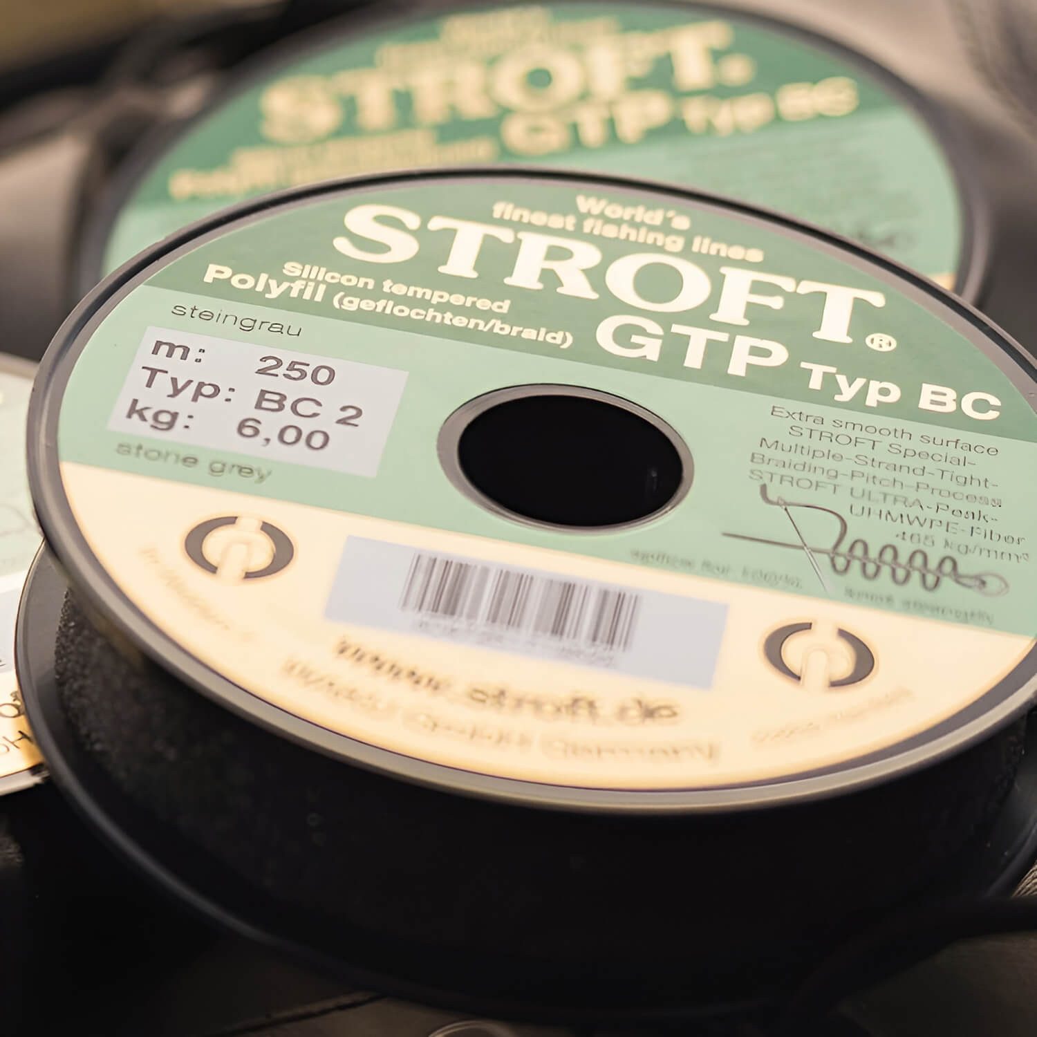 Stroft Angelschnur Stroft GTP Typ BC Baitcaster Schur Geflochten Grau, 100 m Länge, (1-St)