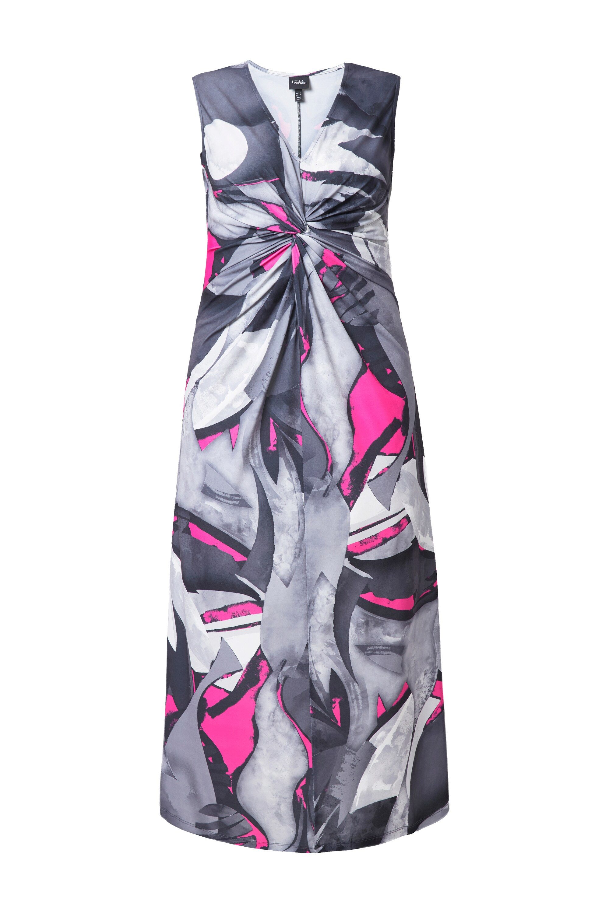 Ulla Popken Jerseykleid Jersey-Maxikleid Muster Drapierung günstig online kaufen