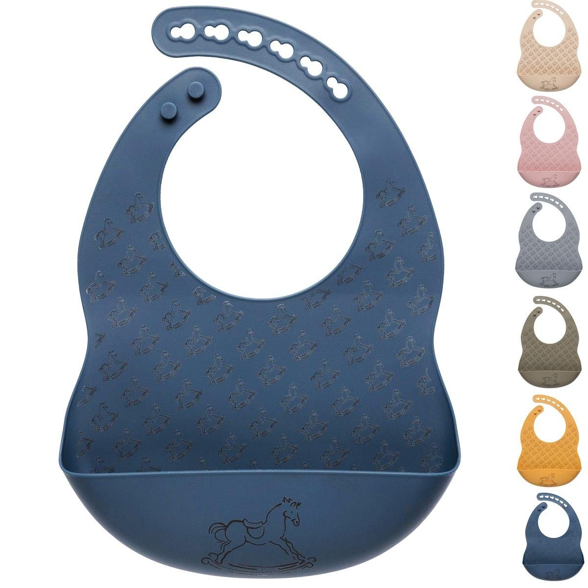 Lätzchen Baby Lätzchen mit Auffangschale - Dark Denim