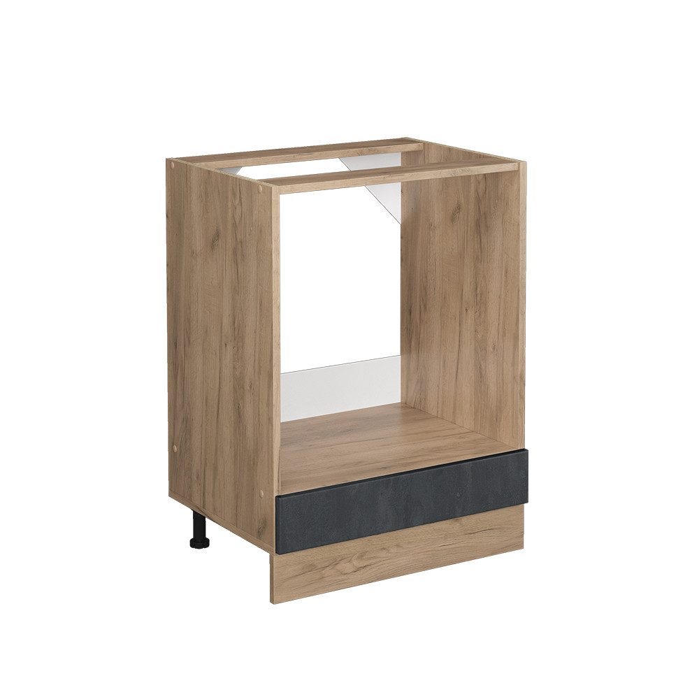 Vicco Herdumbauschrank R-Line Schwarz Beton/Goldkraft Eiche 60 cm AP Eiche günstig online kaufen