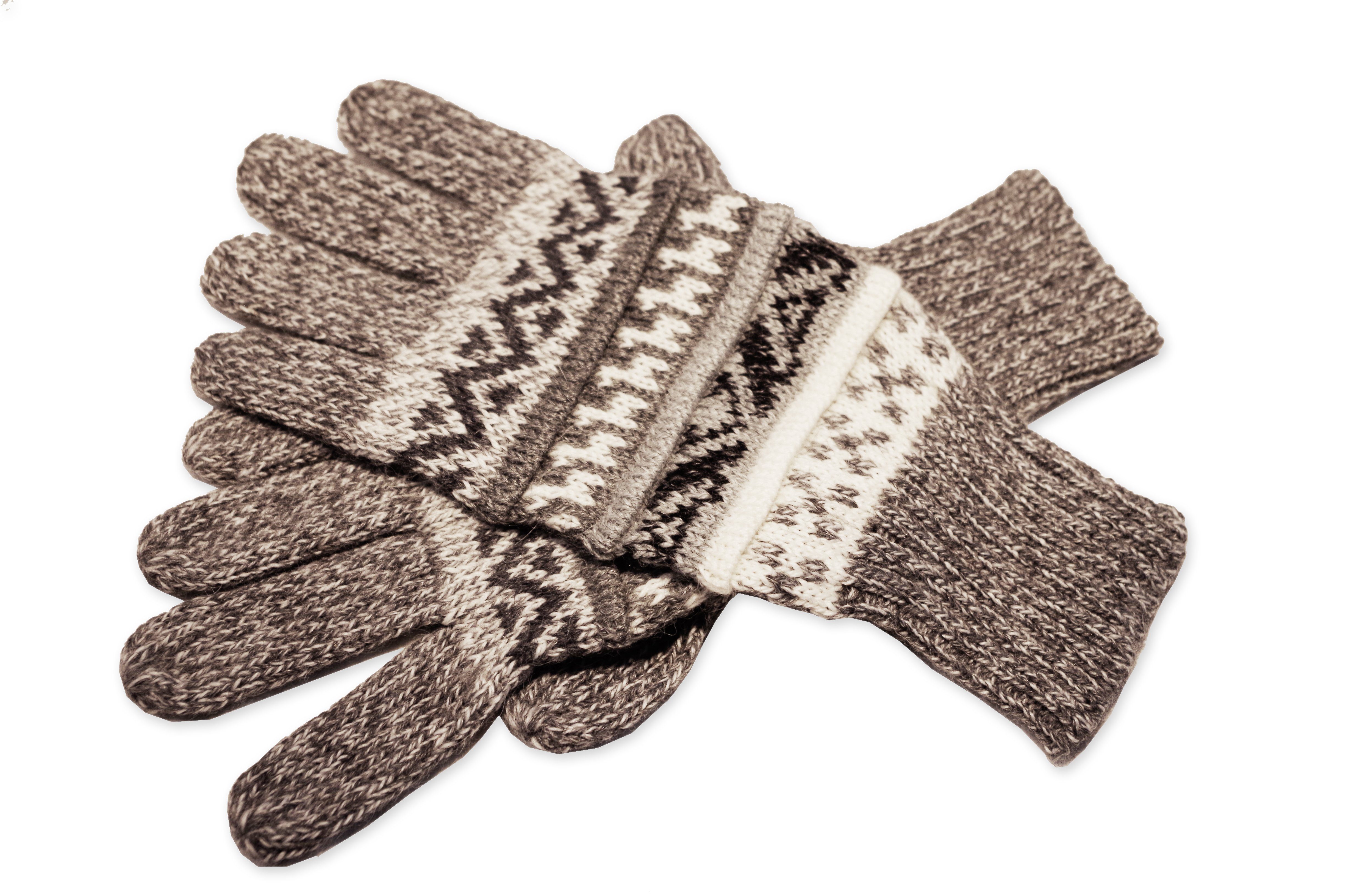 Alpaka Guantilissi Fingerhandschuhe Gear Posh 100% Alpakawolle Strickhandschuhe grau aus