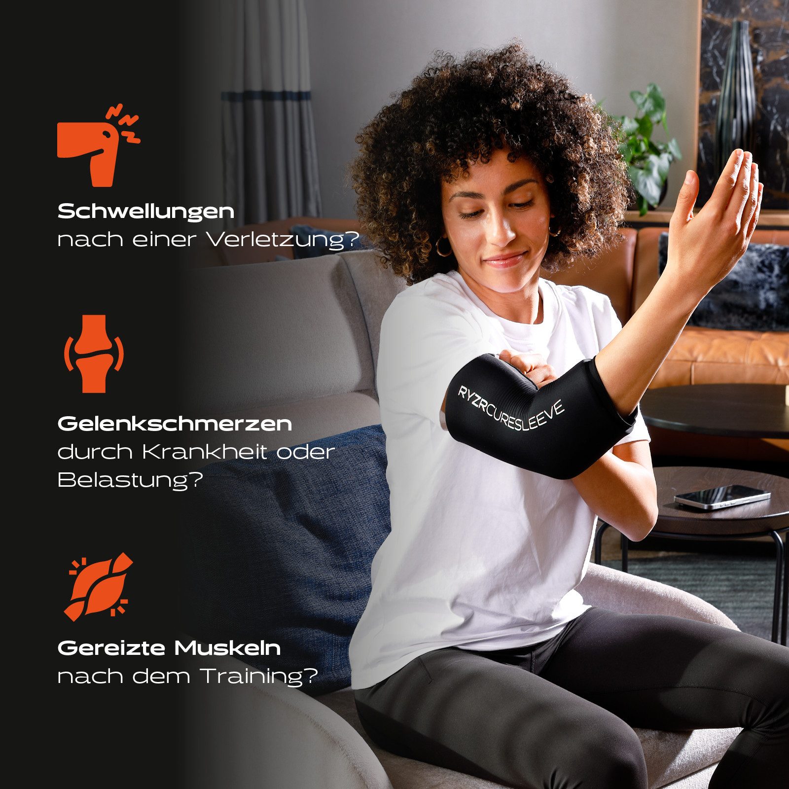 RYZR Bandage RYZR Curesleeve - Thermobandage zur Regeneration & Schmerzlinderung, aus dem Profisport entwickelt