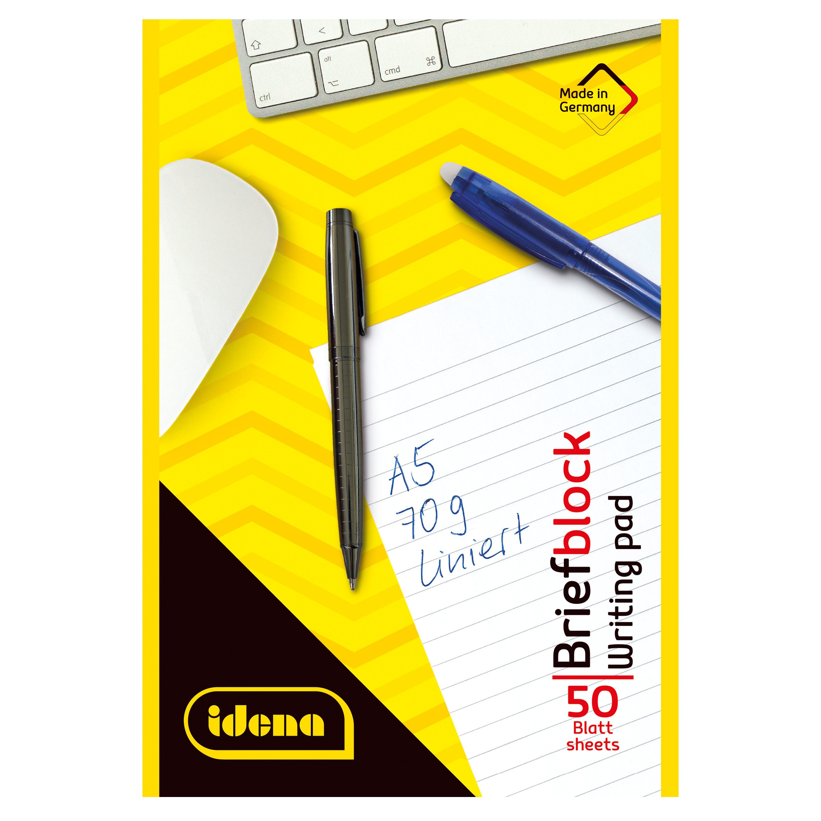 Idena Notizblock Idena Bundle Briefblöcke liniert 50 Blatt 70g/m² DIN A5 10 Stück