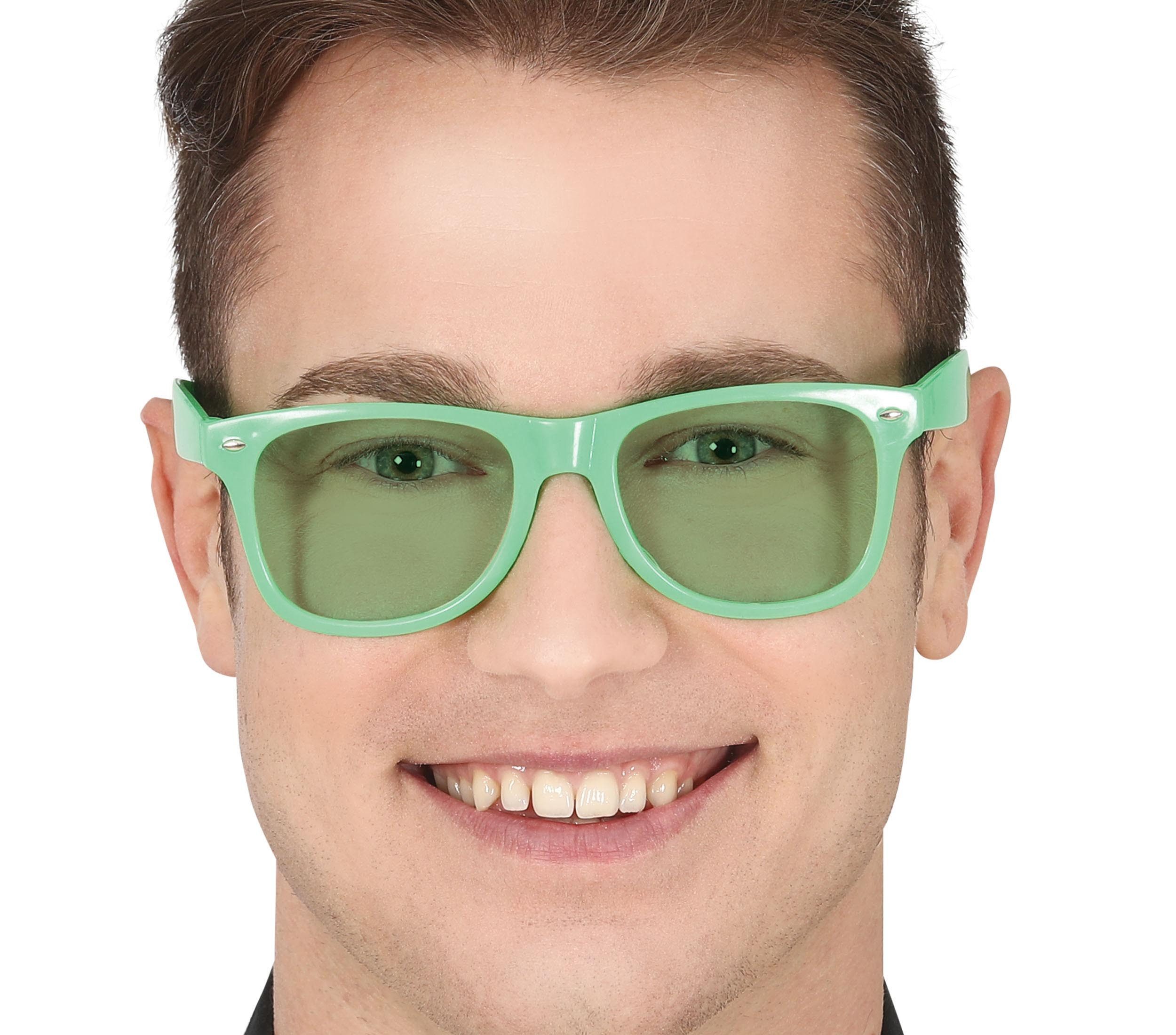 Fiestas Guirca Kostüm, 80s 90s Retro Brille Weiß Klassiker Karneval Modeaccessoire Vintage L