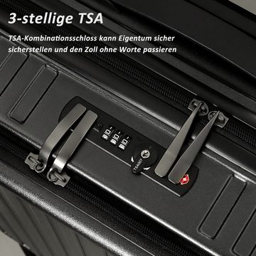 TAN.TOMI Business-Trolley Handgepäck mit Laptopfach & TSA-Schloss, 20”, Business Trolly, 4 Rollen, Reisekoffer Handgepäck Koffer, 45 cm, 36 L, Schwarz/Dunkelgrau