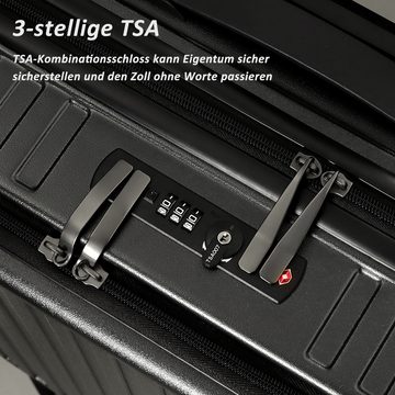 TAN.TOMI Hartschalen-Trolley Business Trolly mit Frontöffnung Laptoptasche, 20 Zoll PC Reisekoffer, 4 Rollen, Leicht Hartschalenkoffer, TSA Schloss55cm, 45cm, 36L