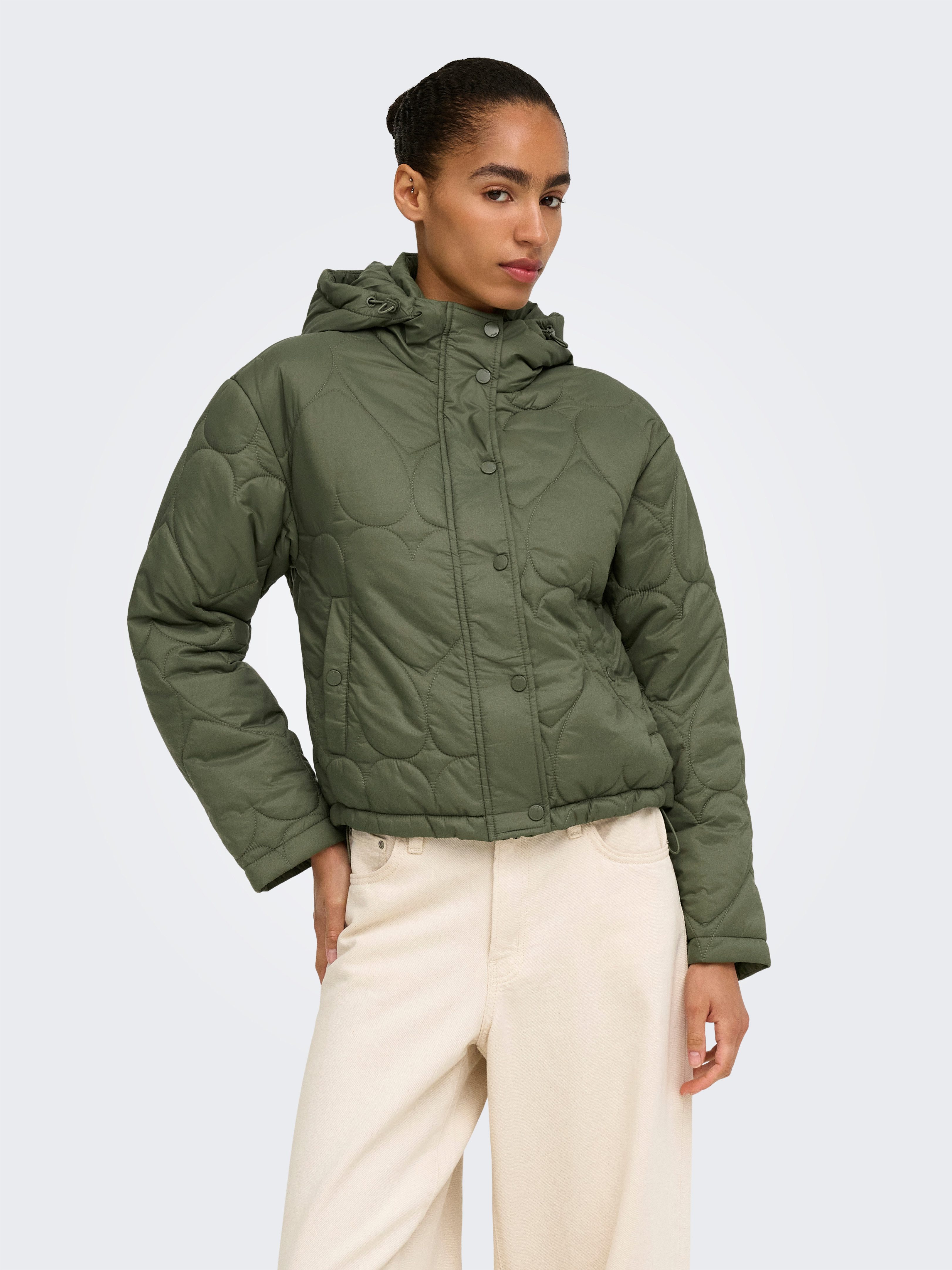 ONLY Steppjacke ONLTAHIA LW HEART HOOD JACKET CC OTW Kunstfaser