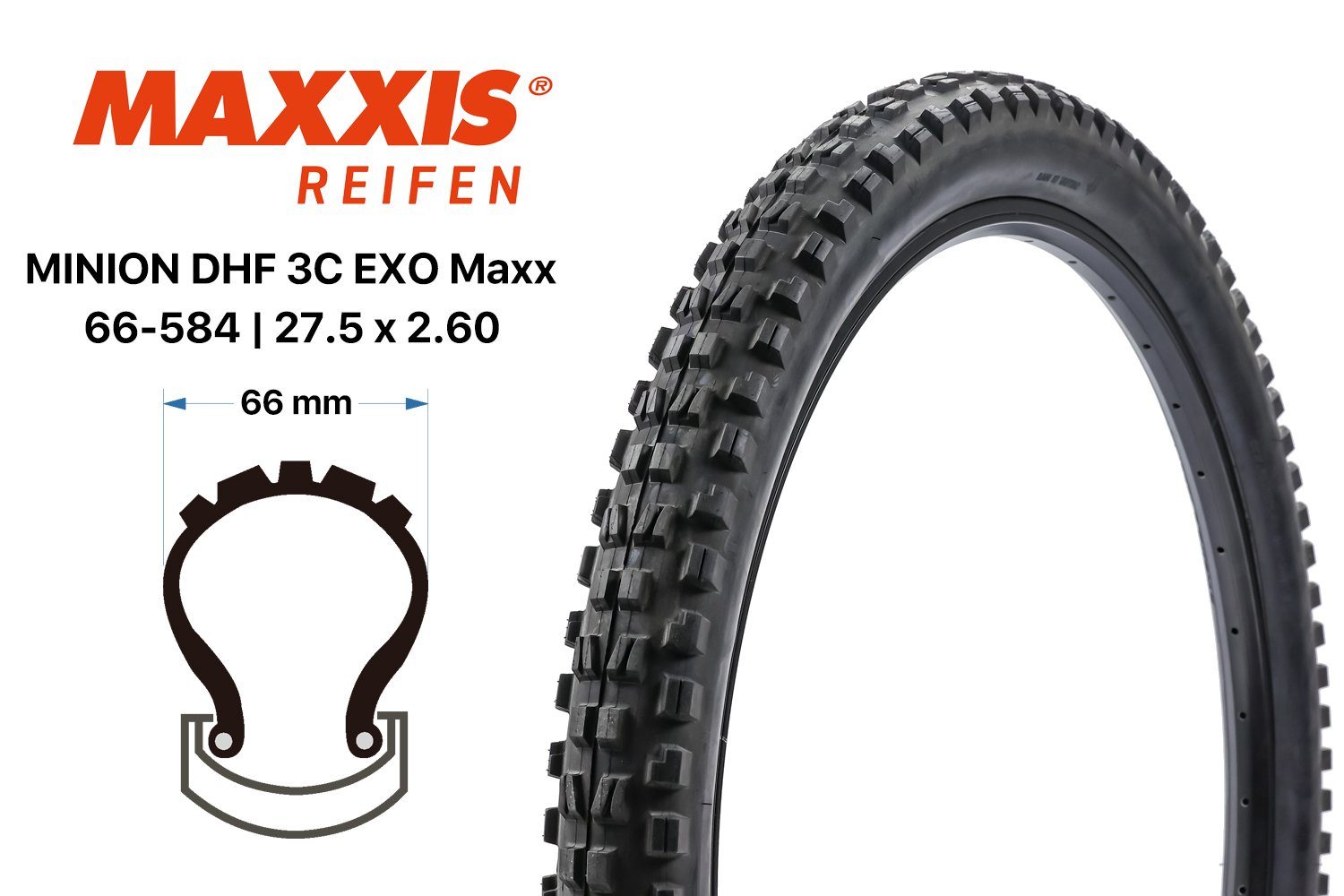 Falt Reifen EXO Terra Maxx WT, DHF Maxxis Minion (1-tlg) 27.5x2.60 Fahrrad 3C Fahrradreifen Maxxis